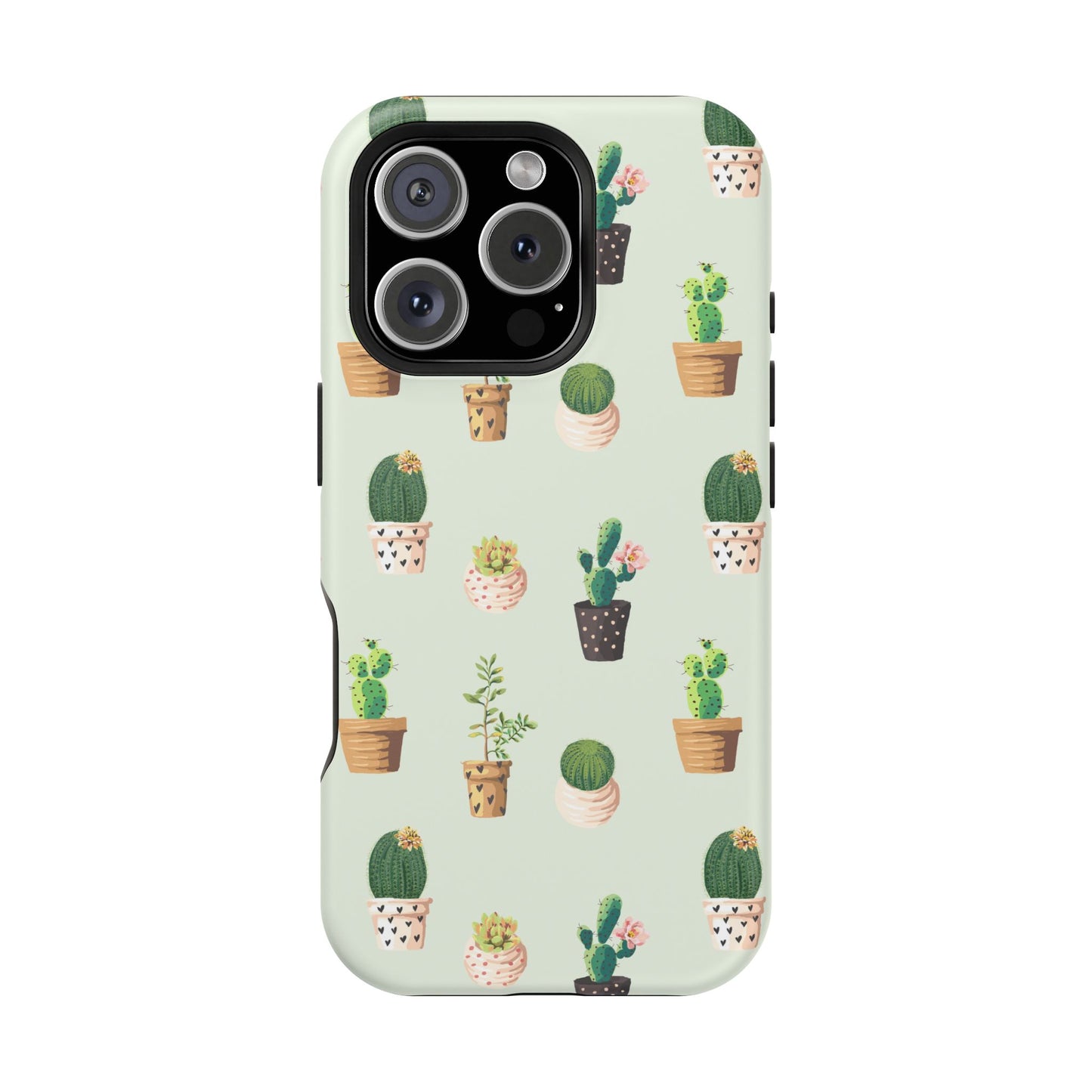 Desert Bloom Cactus Phone Case – Cute Succulent Print, MagSafe Compatible for iPhone & Samsung Galaxy