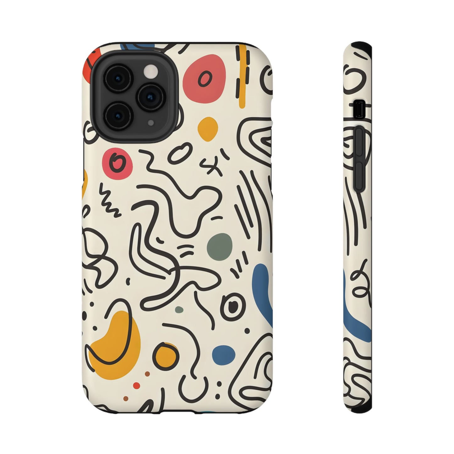 Abstract Doodle Art Phone Case – MagSafe Compatible for iPhone & Samsung Galaxy