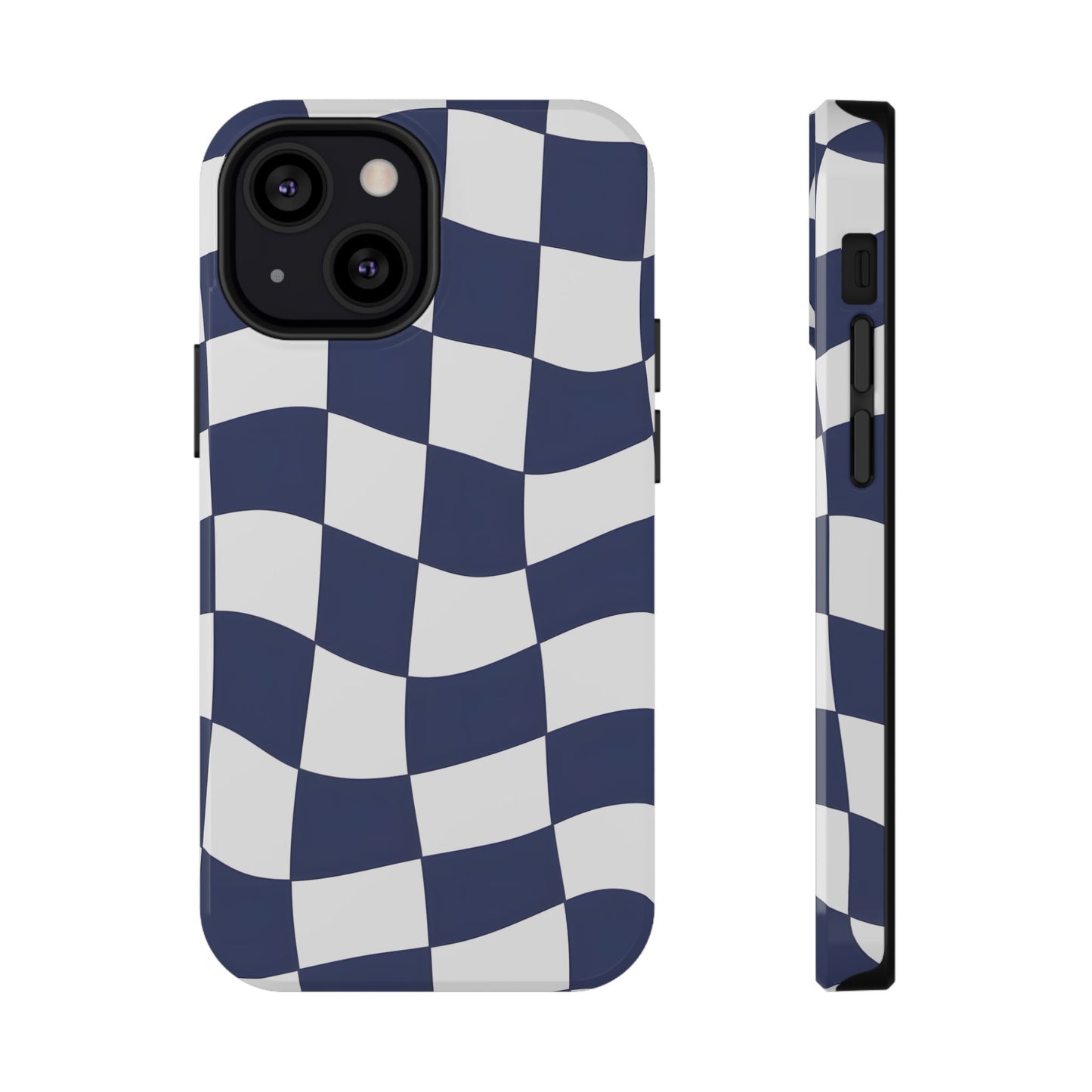Wavy Checkerboard Phone Case – MagSafe Compatible for iPhone & Samsung Galaxy