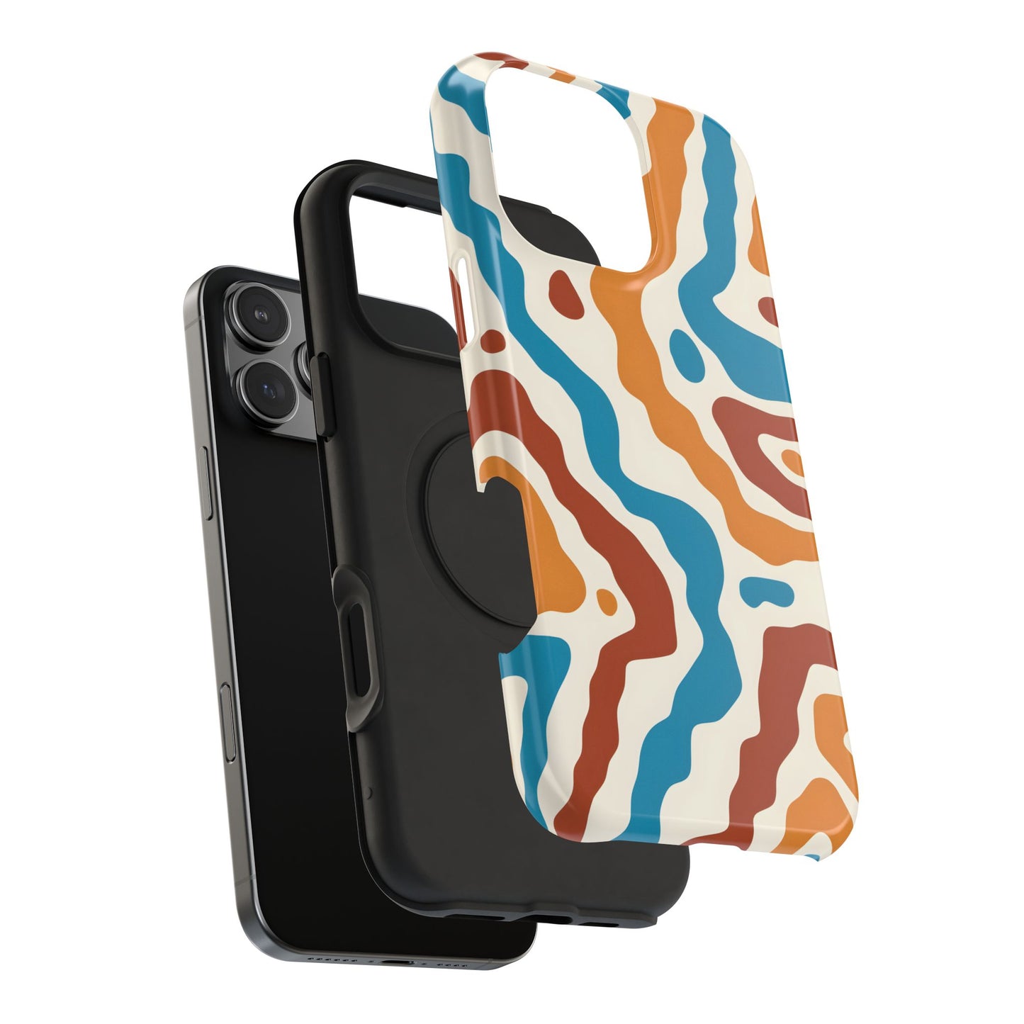 Abstract Retro Wave Phone Case – MagSafe Compatible for iPhone & Samsung Galaxy