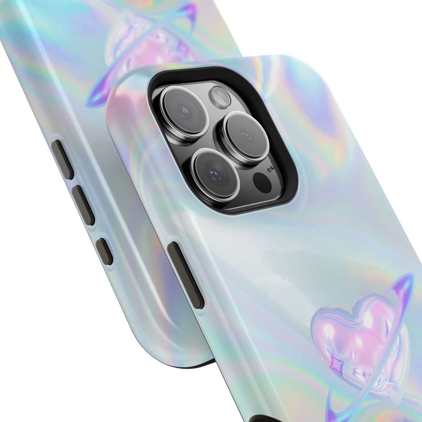 Holographic Heart Galaxy Phone Case – MagSafe Compatible for iPhone & Samsung Galaxy
