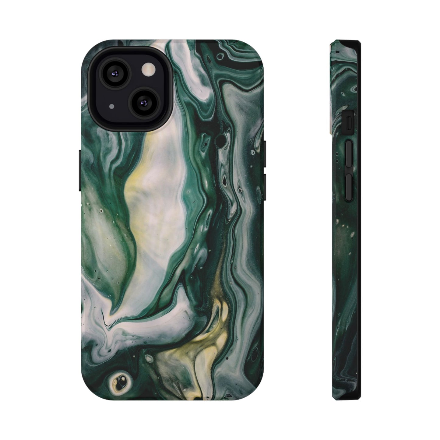 Mystic Forest Marble Swirl Phone Case – MagSafe Compatible for iPhone & Samsung Galaxy