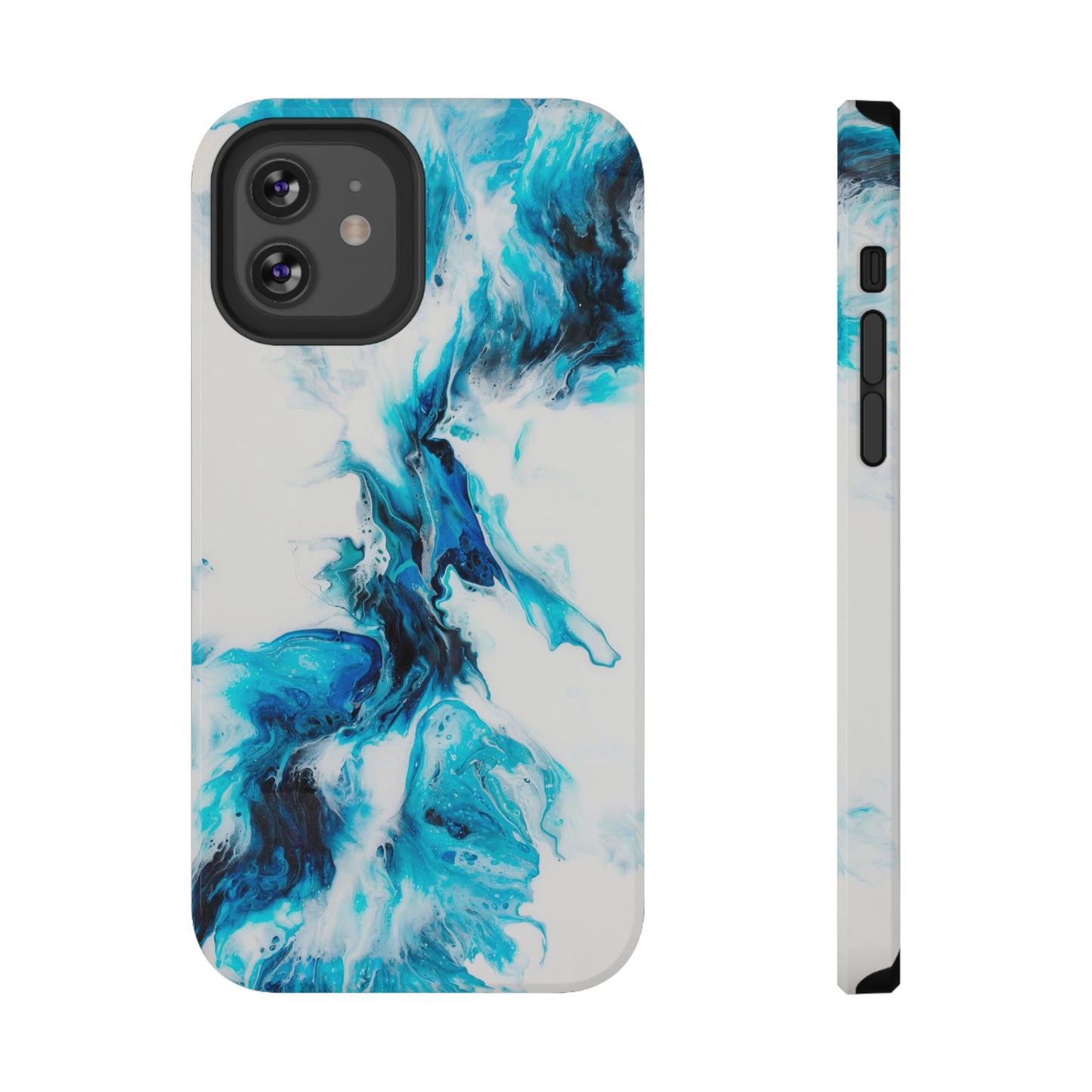 Electric Blue Splash Marble Phone Case – MagSafe Compatible for iPhone & Samsung Galaxy