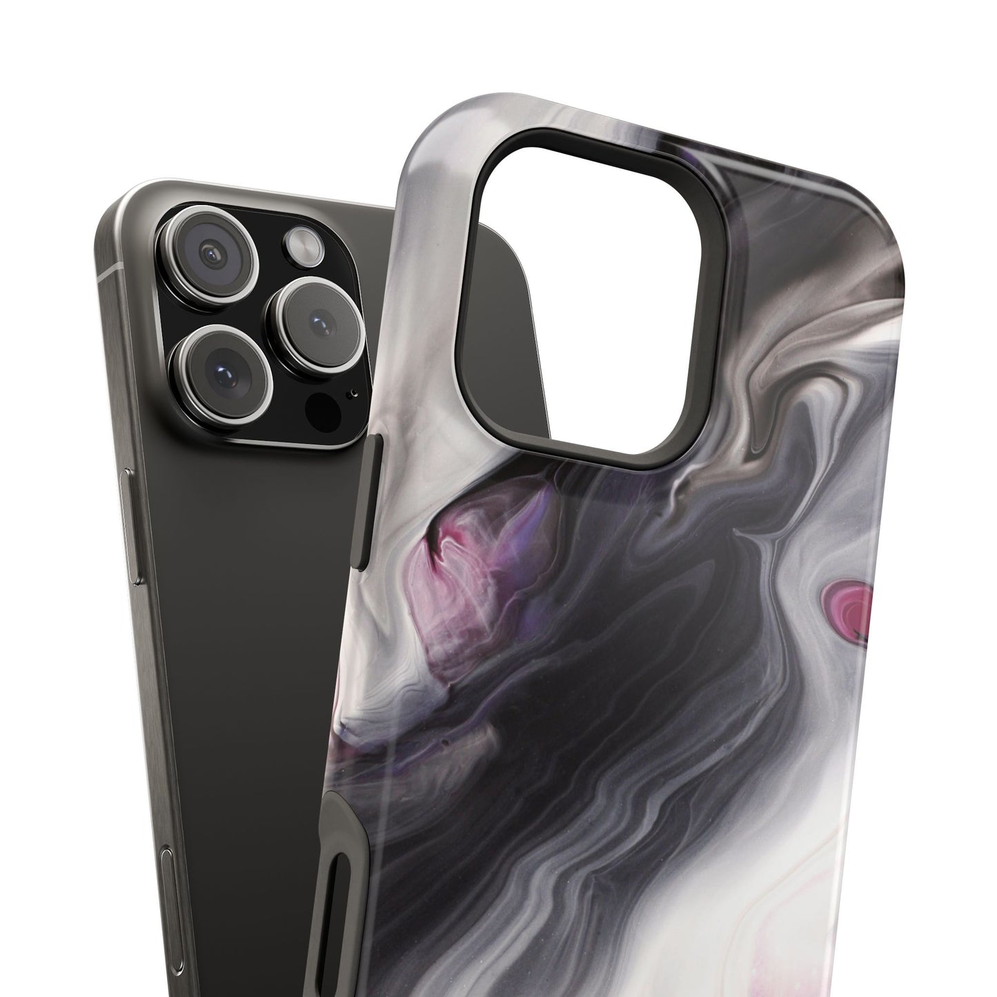 Galaxy Smoke Noir Marble Phone Case – MagSafe Compatible for iPhone & Samsung Galaxy