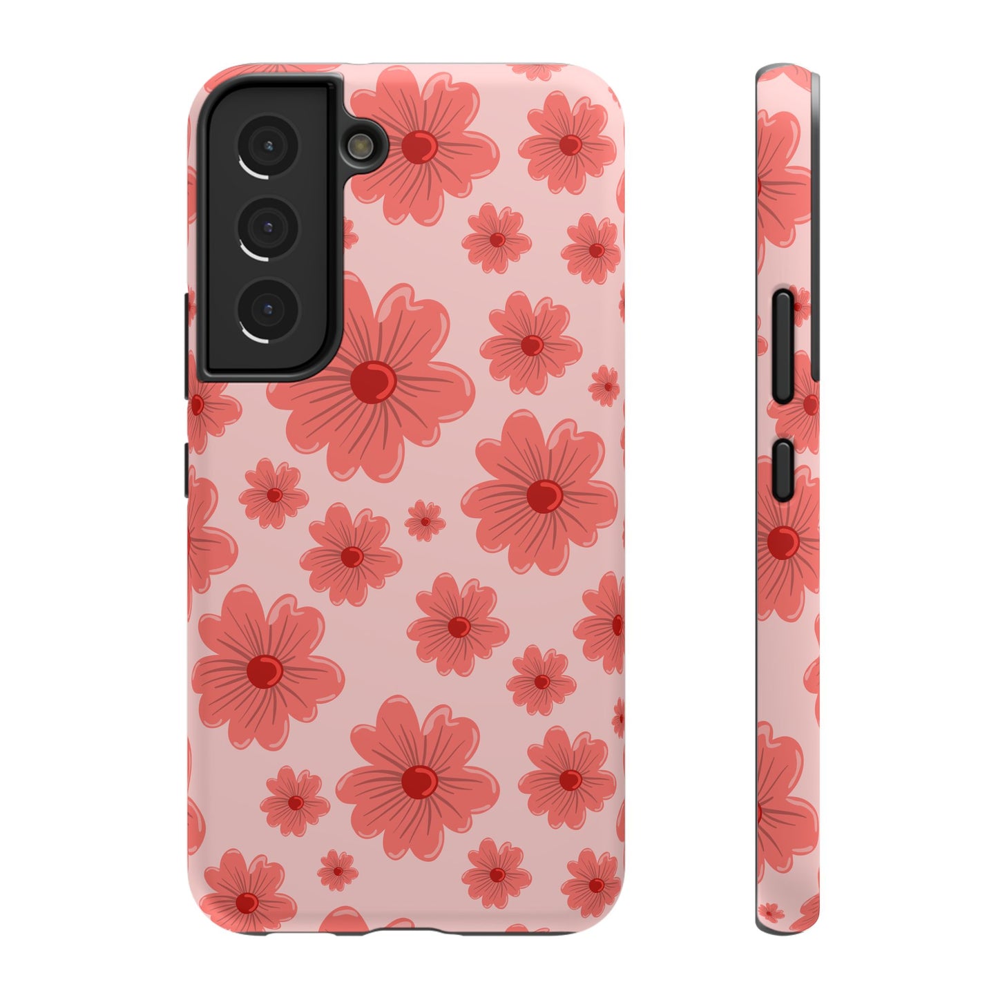 Blush Red Floral Phone Case – MagSafe Compatible for iPhone & Samsung Galaxy