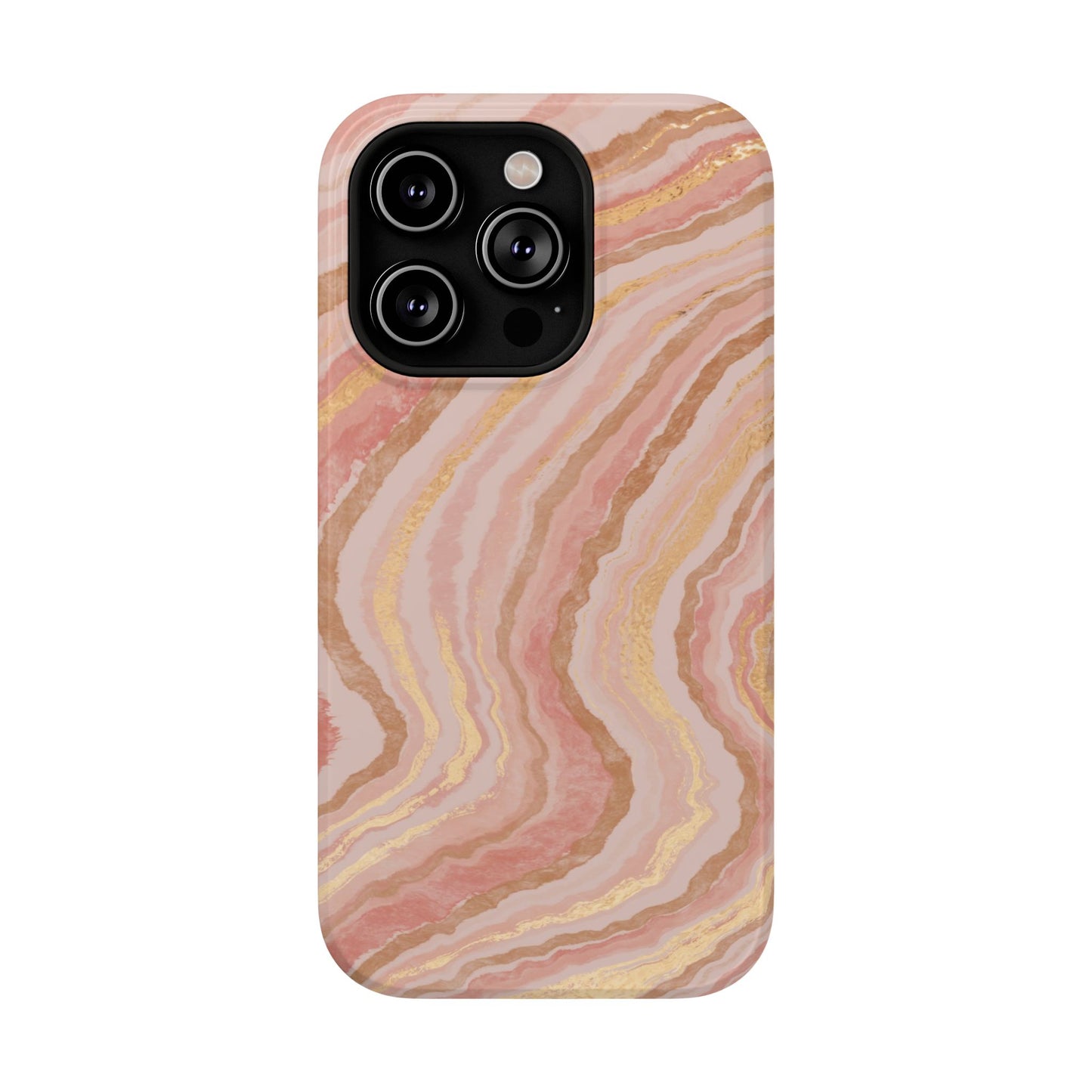 Rose Gold Marble Wave Phone Case – MagSafe Compatible for iPhone & Samsung Galaxy