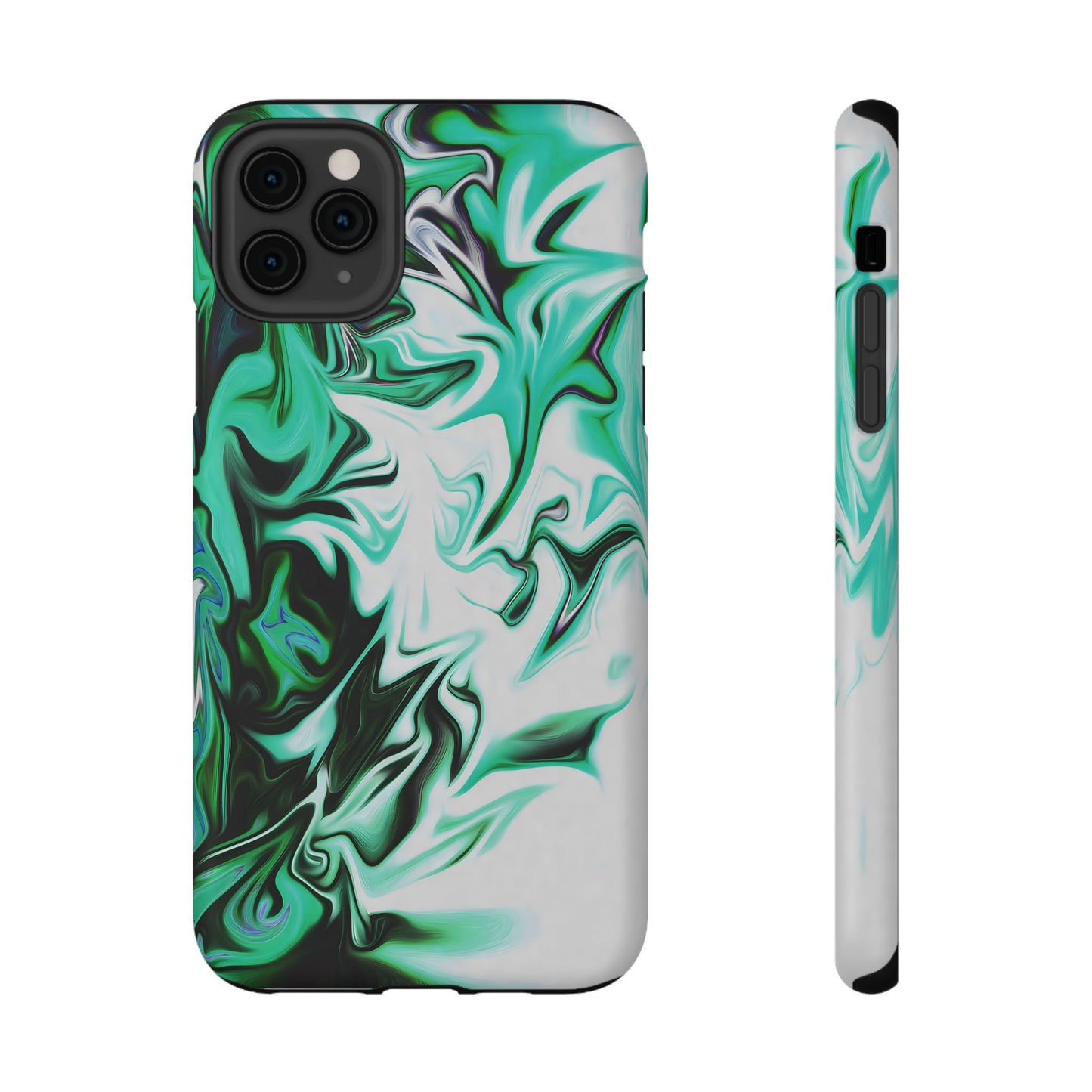 Emerald Green Marble Swirl Phone Case – MagSafe Compatible for iPhone & Samsung Galaxy