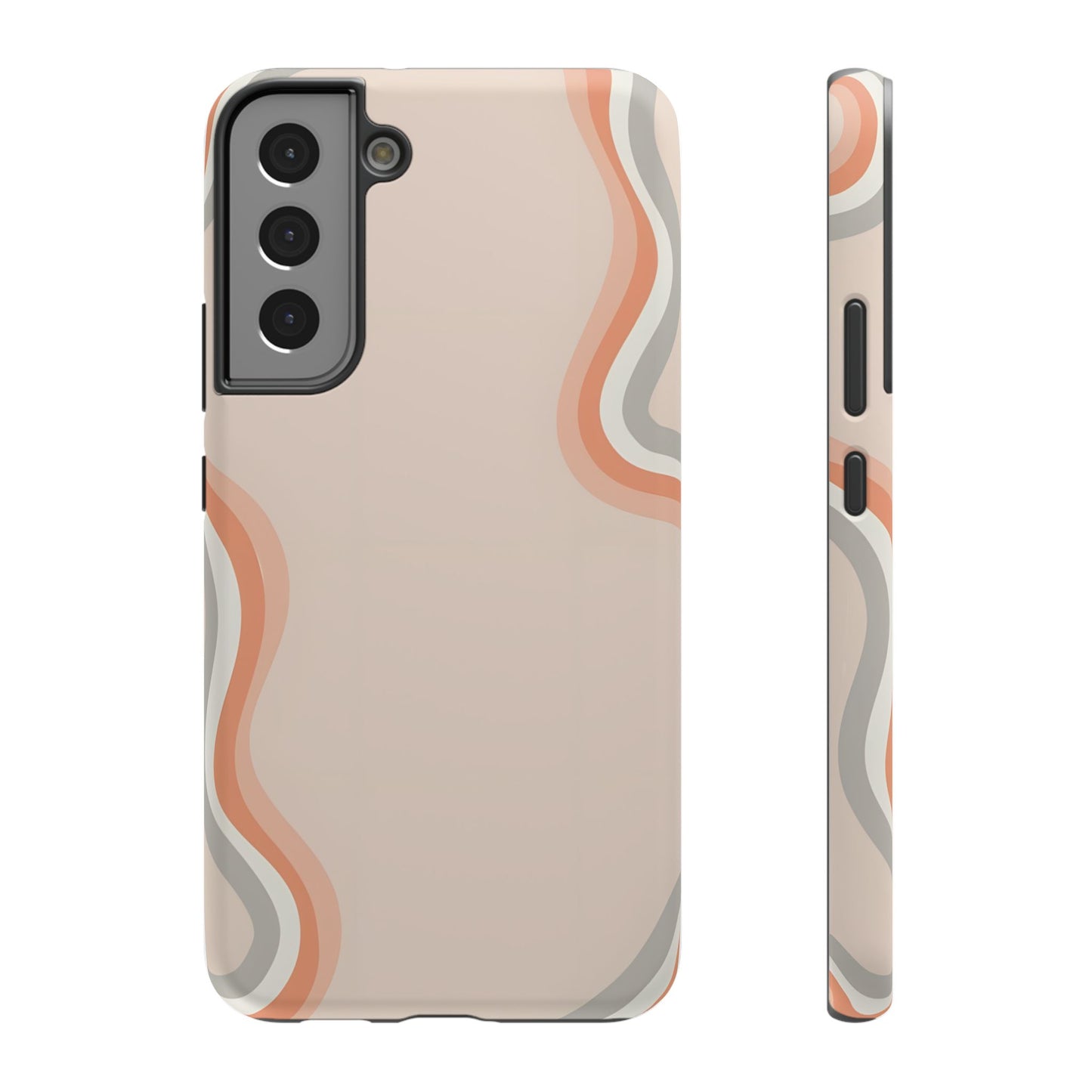 Minimalist Neutral Wavy Phone Case – MagSafe Compatible for iPhone & Samsung Galaxy