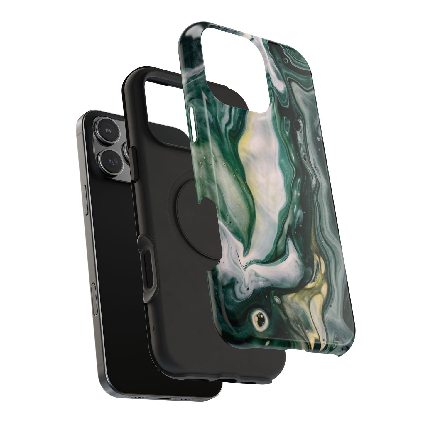 Mystic Forest Marble Swirl Phone Case – MagSafe Compatible for iPhone & Samsung Galaxy