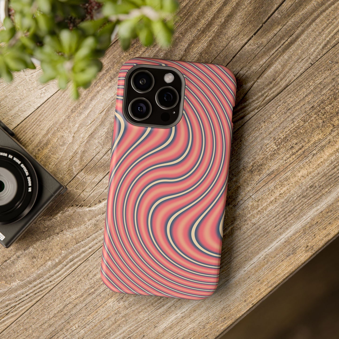 Hypnotic Wave Optical Illusion Phone Case – MagSafe Compatible for iPhone & Samsung Galaxy