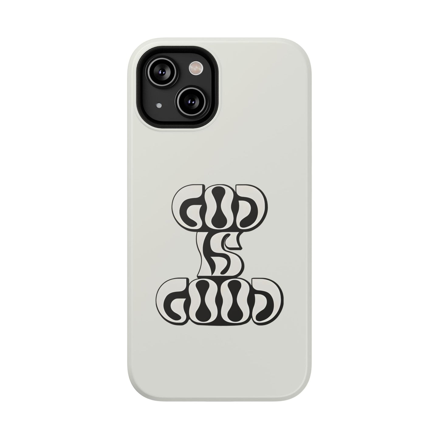 Black & White Bold "God Is Good" Phone Case – MagSafe Compatible for iPhone & Samsung Galaxy