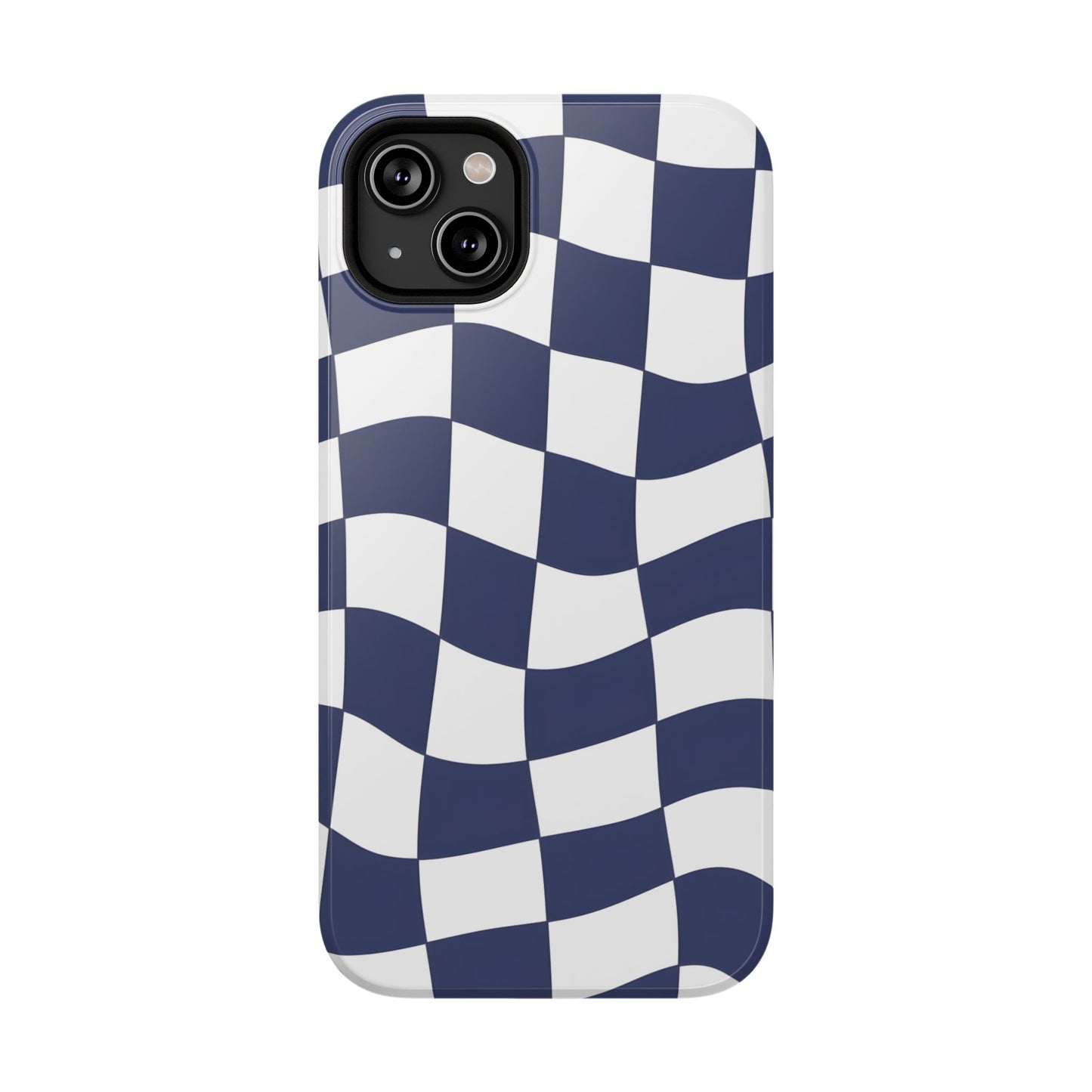 Wavy Checkerboard Phone Case – MagSafe Compatible for iPhone & Samsung Galaxy