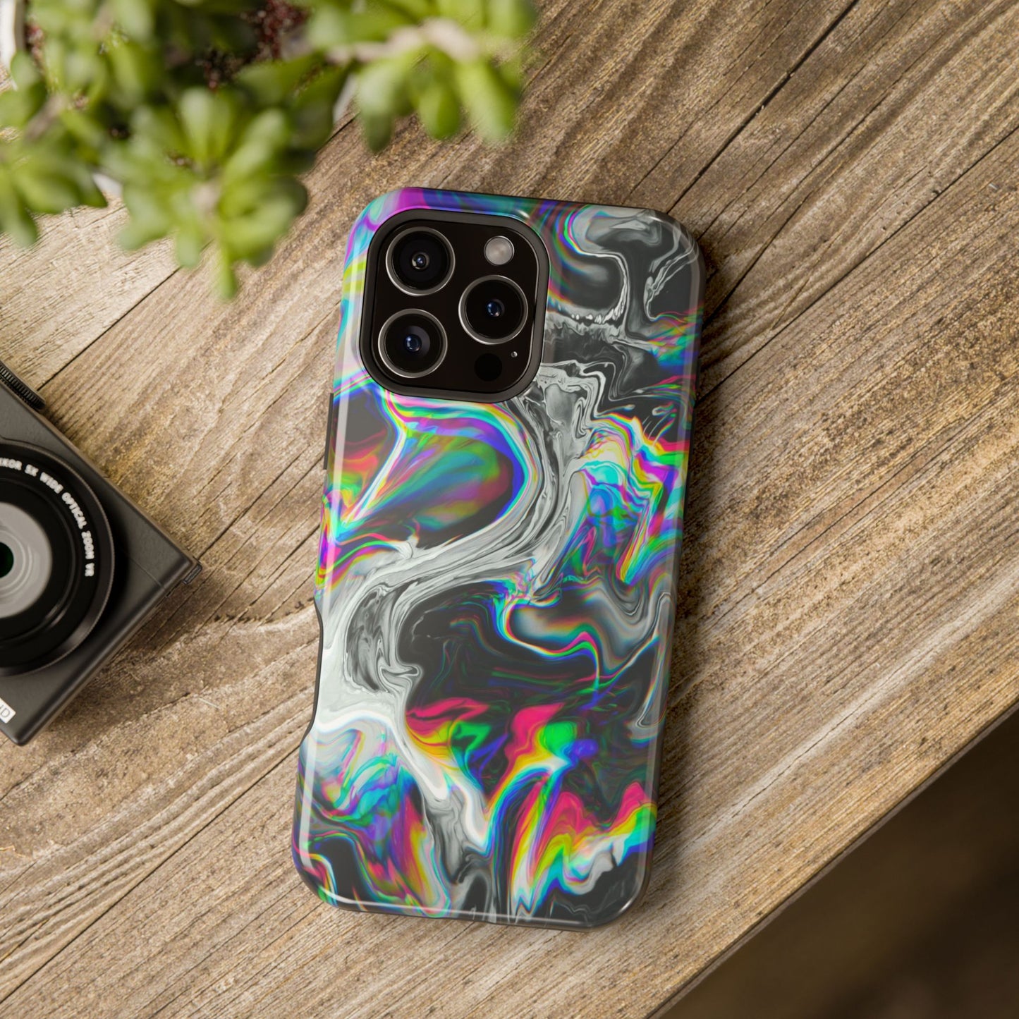 Holographic Swirl Phone Case – MagSafe Compatible for iPhone & Samsung Galaxy
