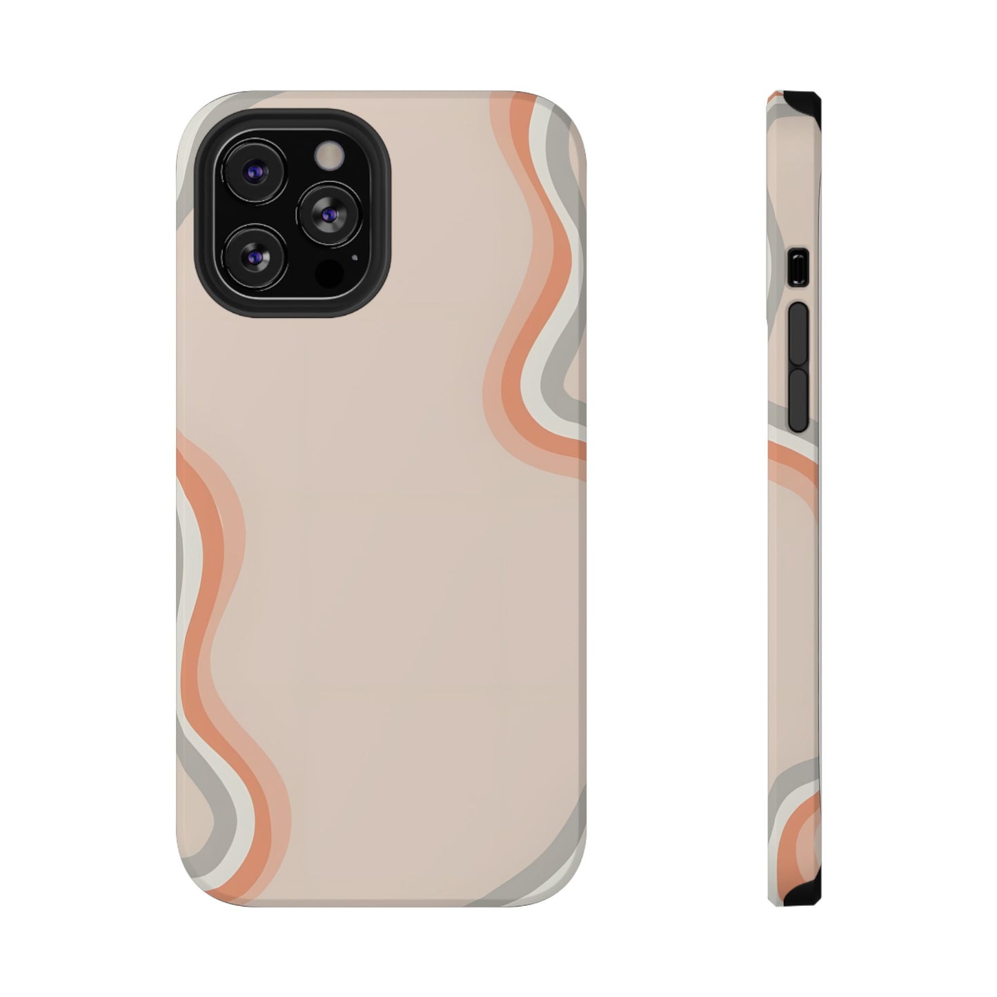 Minimalist Neutral Wavy Phone Case – MagSafe Compatible for iPhone & Samsung Galaxy