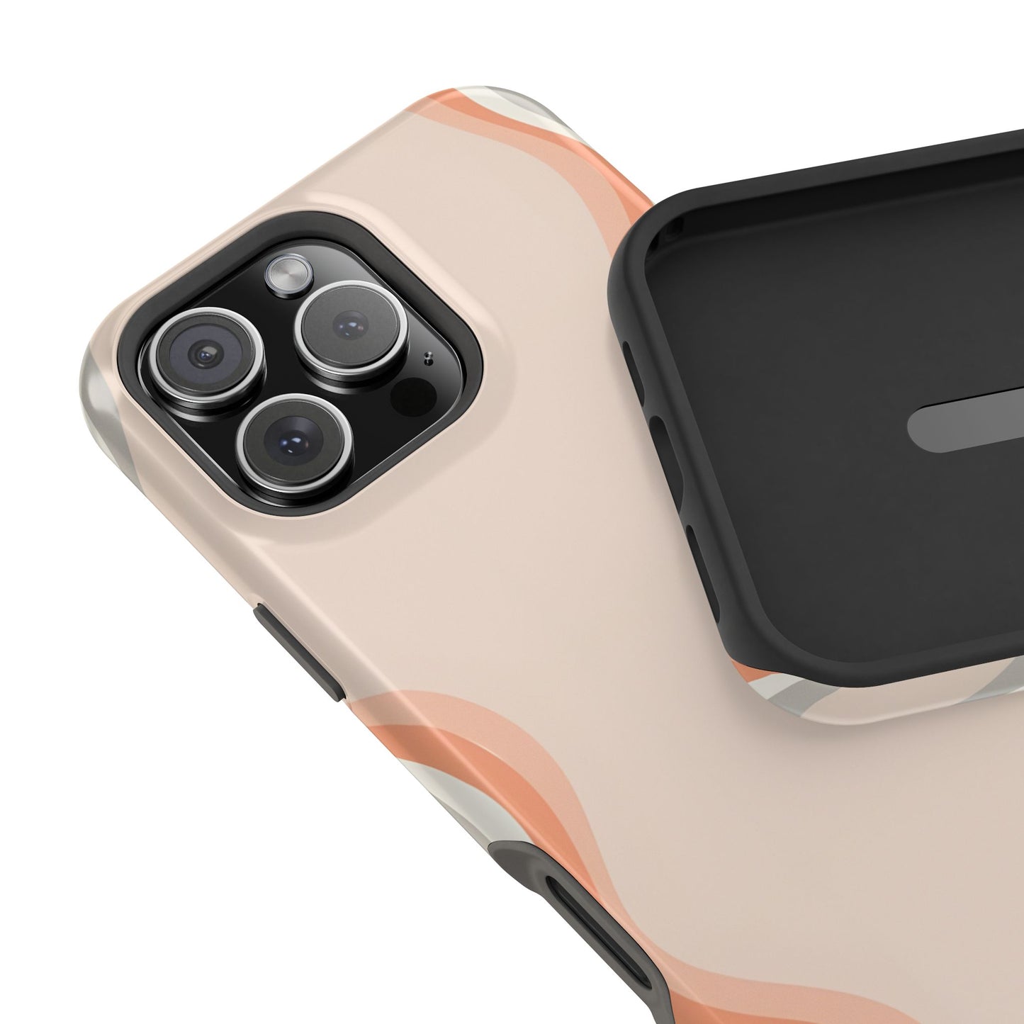 Minimalist Neutral Wavy Phone Case – MagSafe Compatible for iPhone & Samsung Galaxy