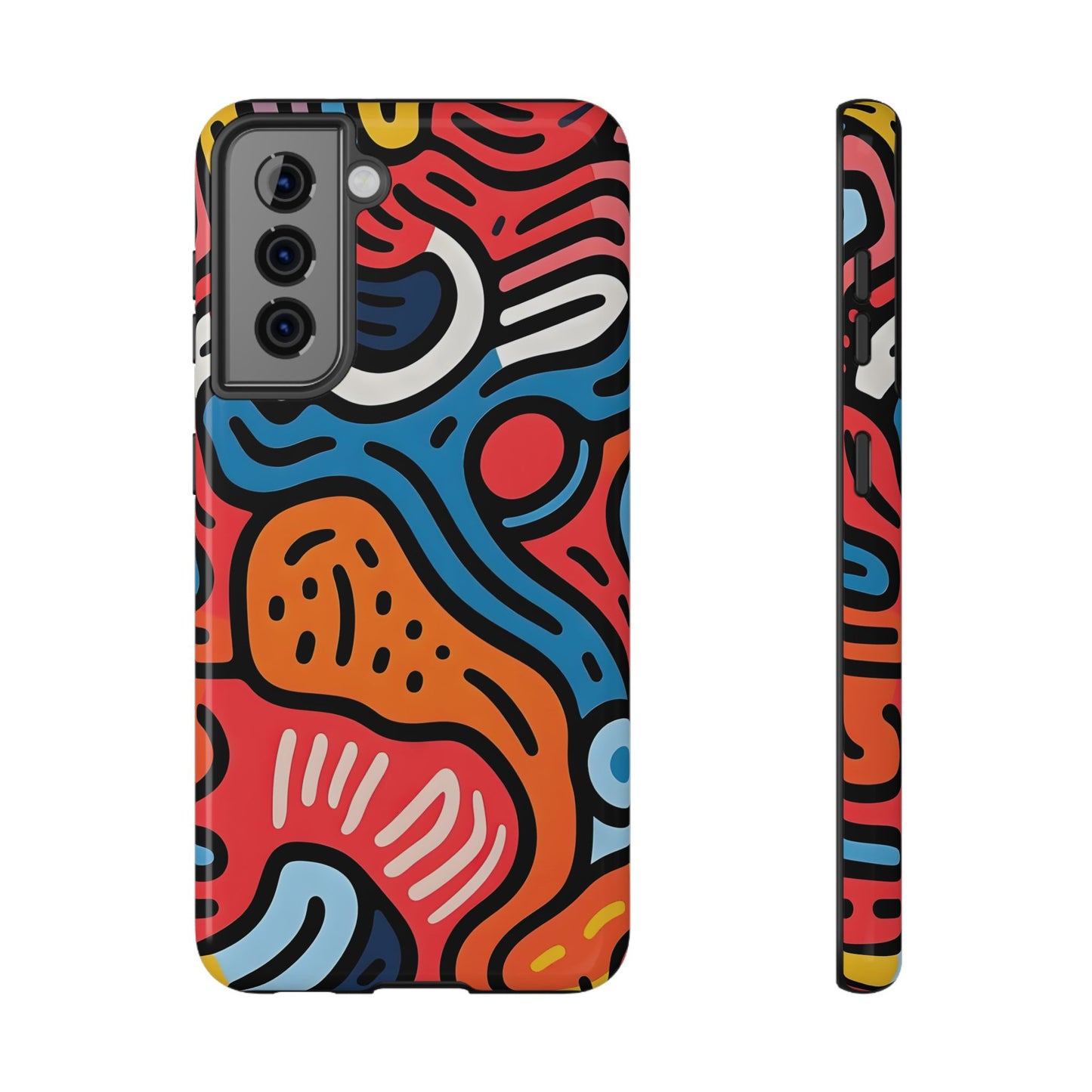 Bold Abstract Doodle Phone Case – MagSafe Compatible for iPhone & Samsung Galaxy