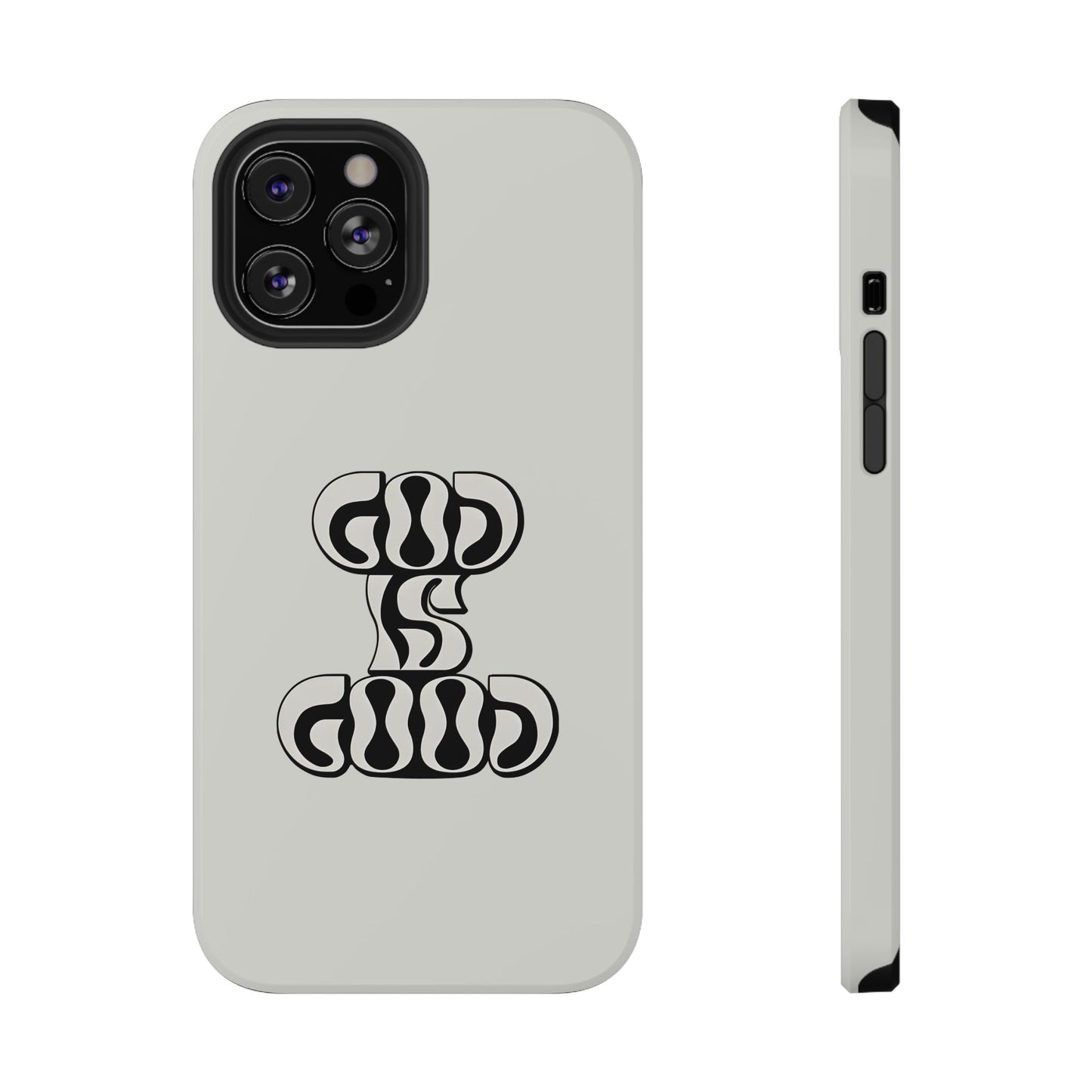 Black & White Bold "God Is Good" Phone Case – MagSafe Compatible for iPhone & Samsung Galaxy