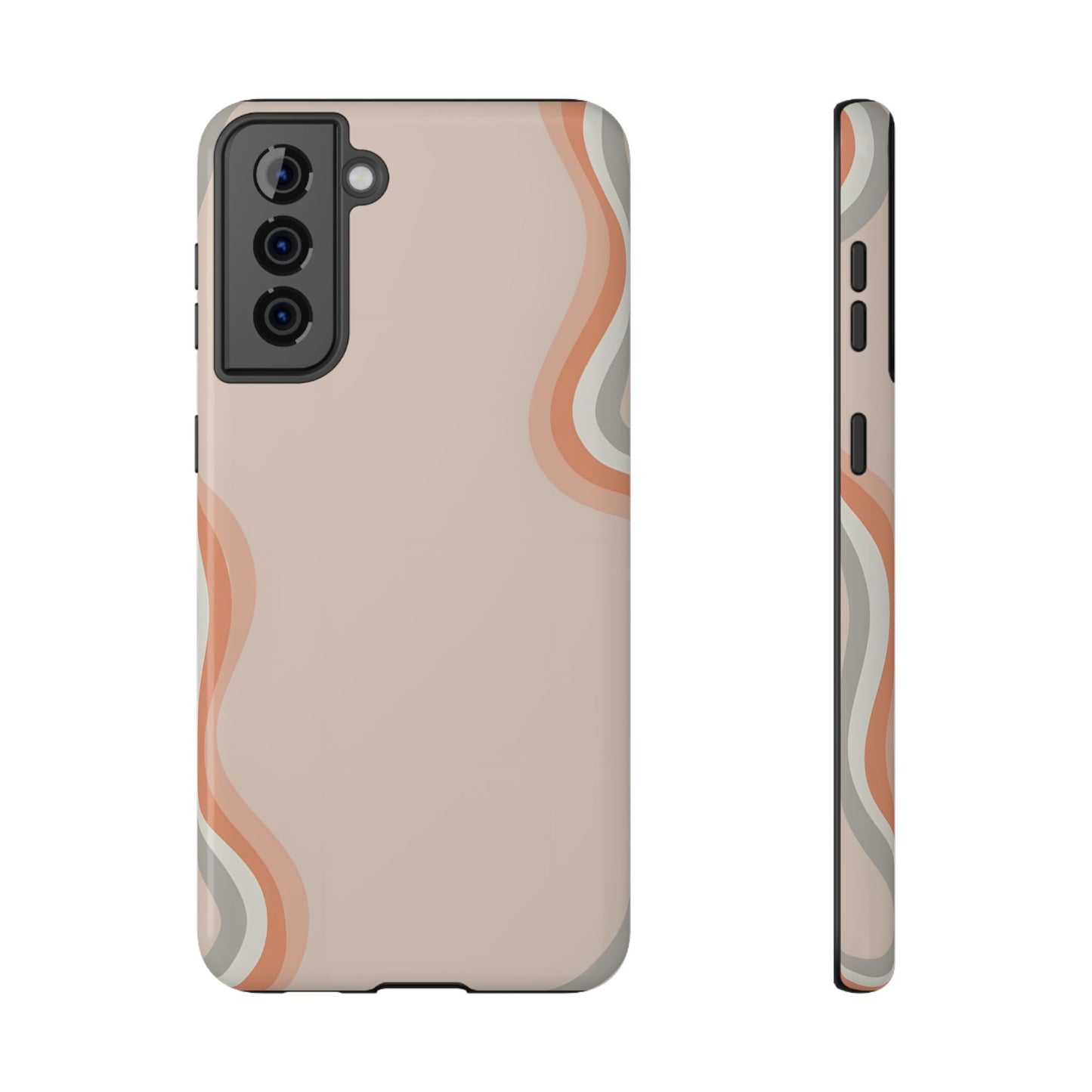 Minimalist Neutral Wavy Phone Case – MagSafe Compatible for iPhone & Samsung Galaxy