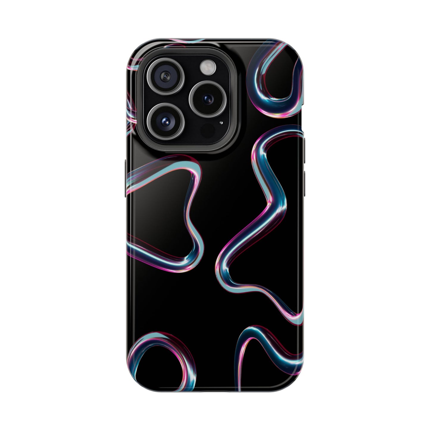Neon Wave Heartbeat Phone Case – MagSafe Compatible for iPhone & Samsung Galaxy