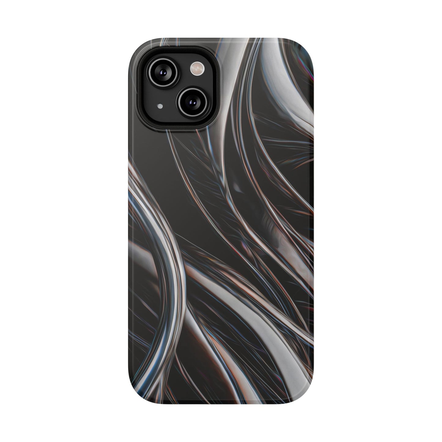 Black Metallic Streaks Phone Case – MagSafe Compatible for iPhone & Samsung Galaxy