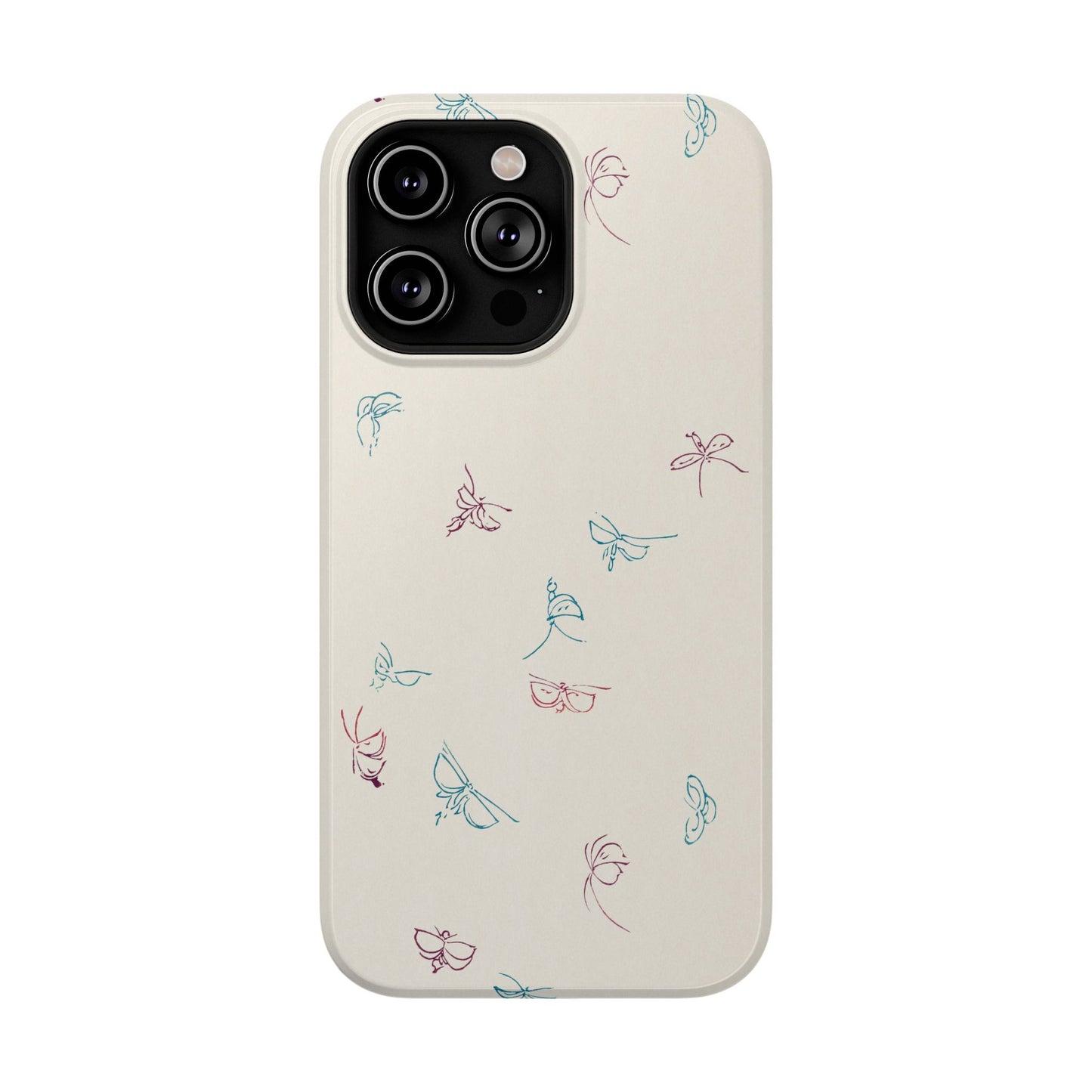 Minimalist Butterfly Sketch Phone Case – MagSafe Compatible for iPhone & Samsung Galaxy