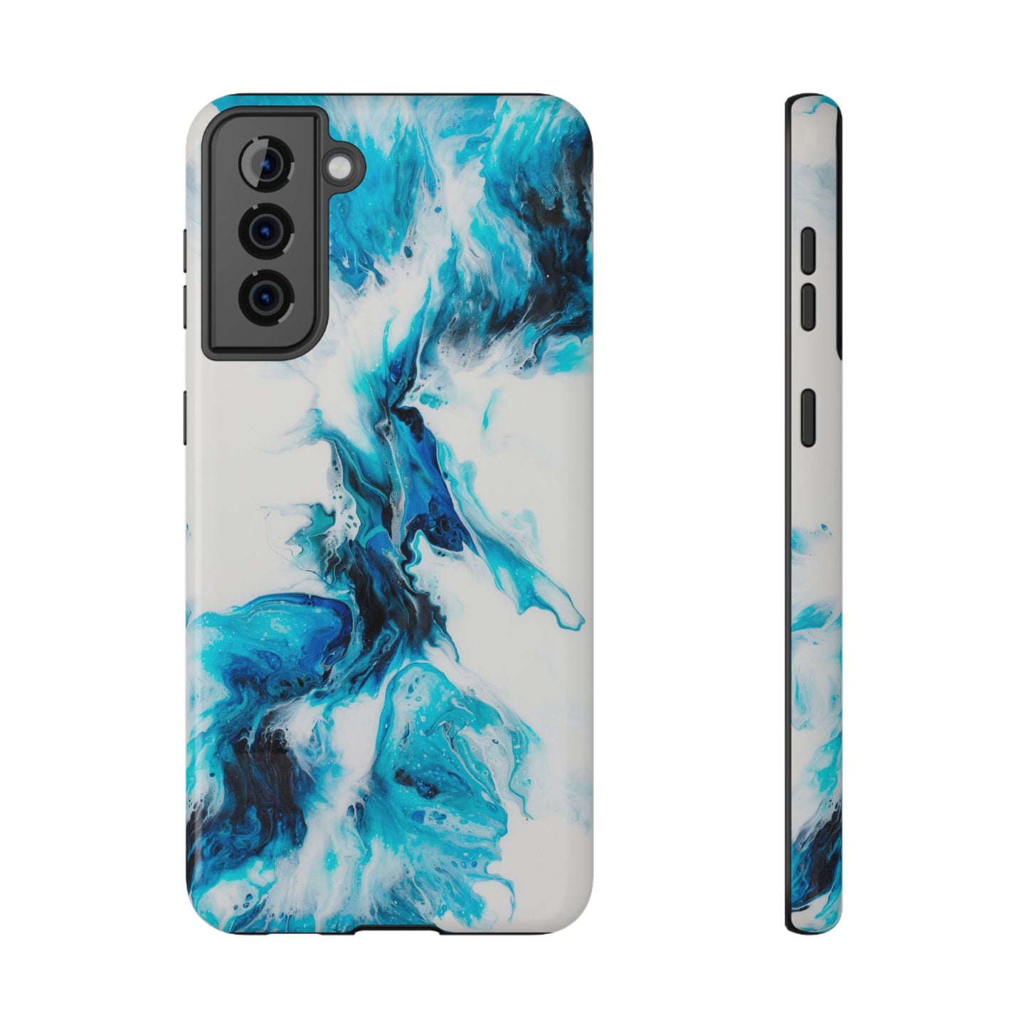 Electric Blue Splash Marble Phone Case – MagSafe Compatible for iPhone & Samsung Galaxy