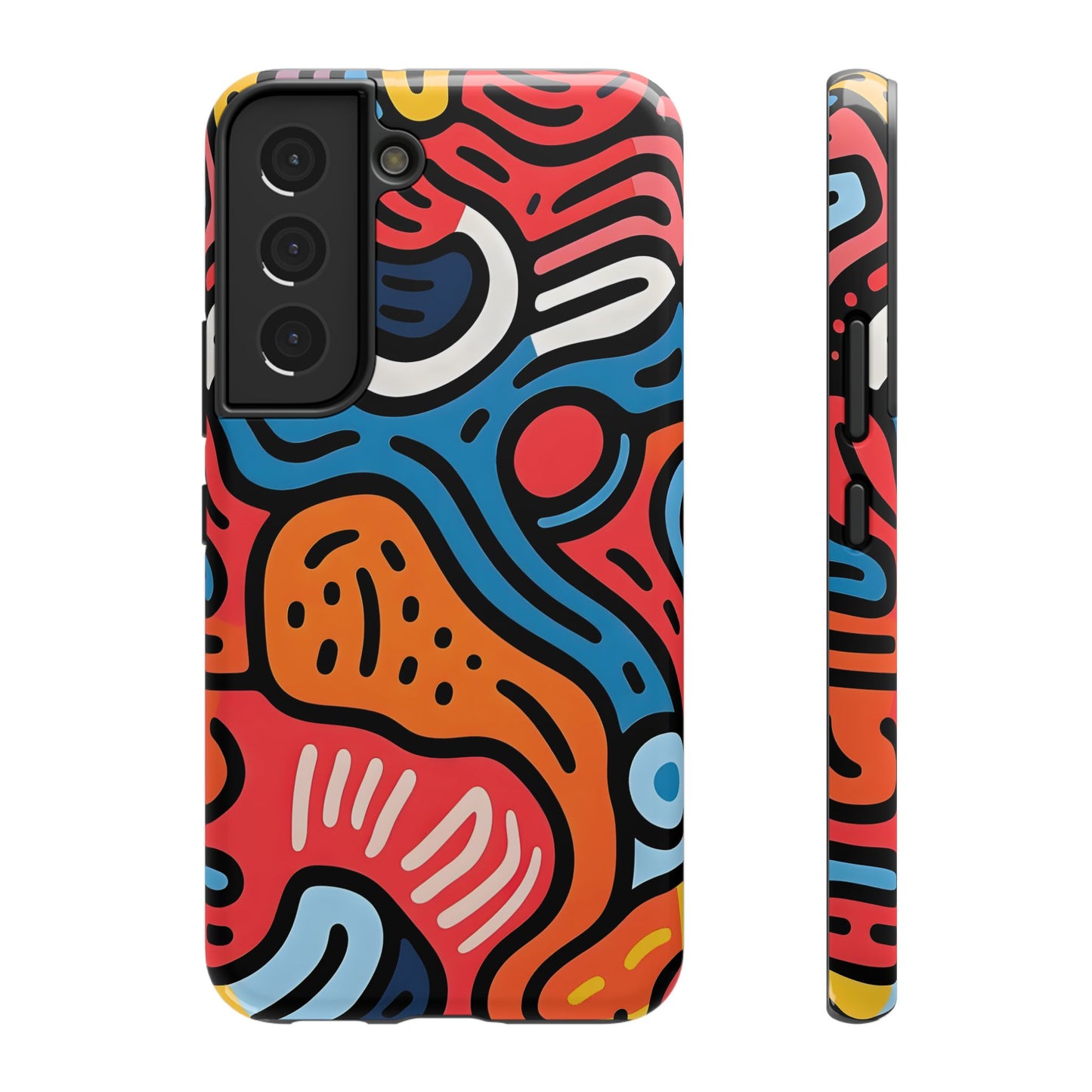Bold Abstract Doodle Phone Case – MagSafe Compatible for iPhone & Samsung Galaxy