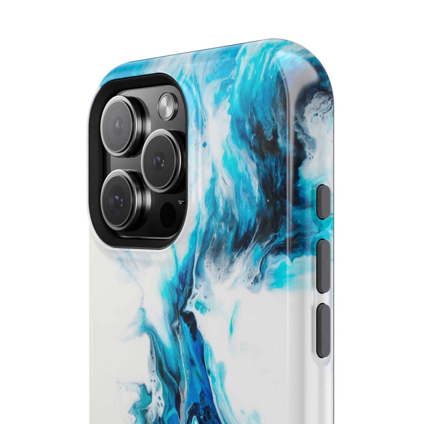 Electric Blue Splash Marble Phone Case – MagSafe Compatible for iPhone & Samsung Galaxy