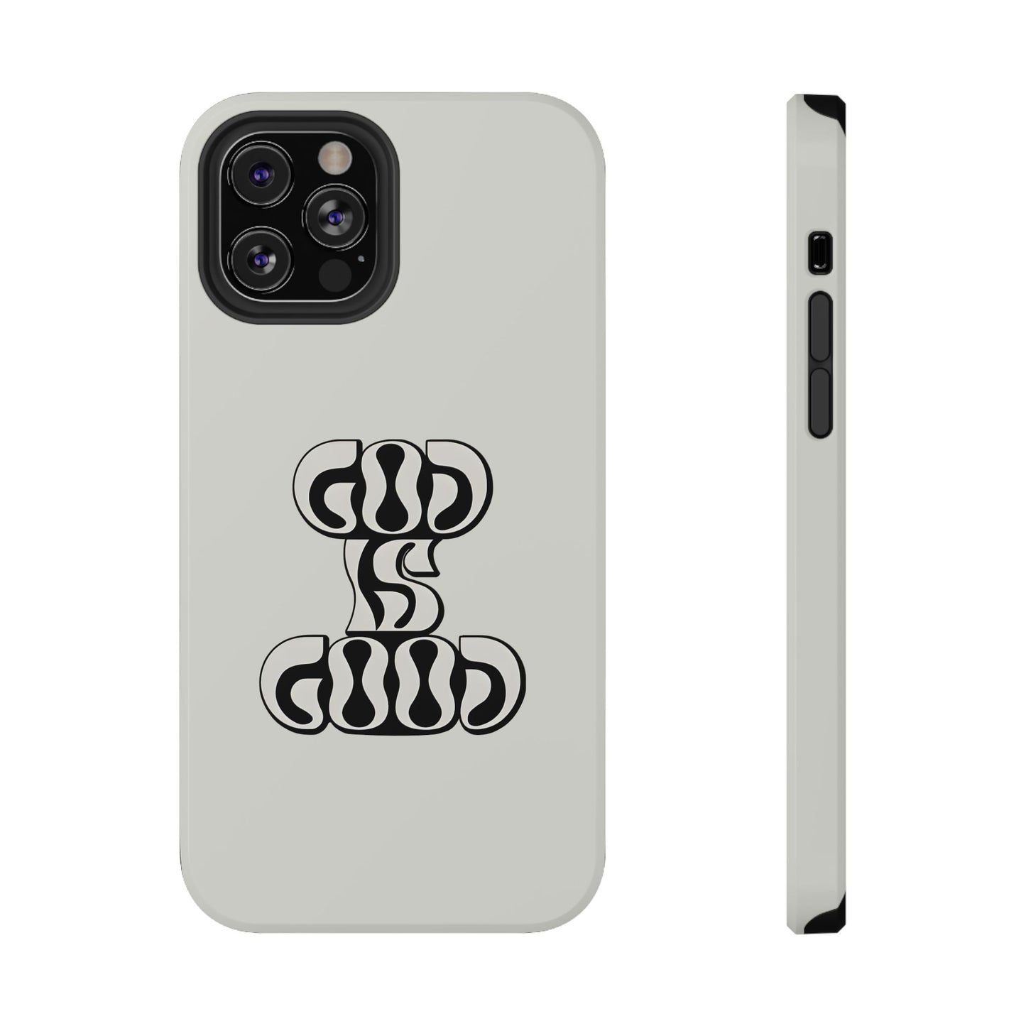 Black & White Bold "God Is Good" Phone Case – MagSafe Compatible for iPhone & Samsung Galaxy