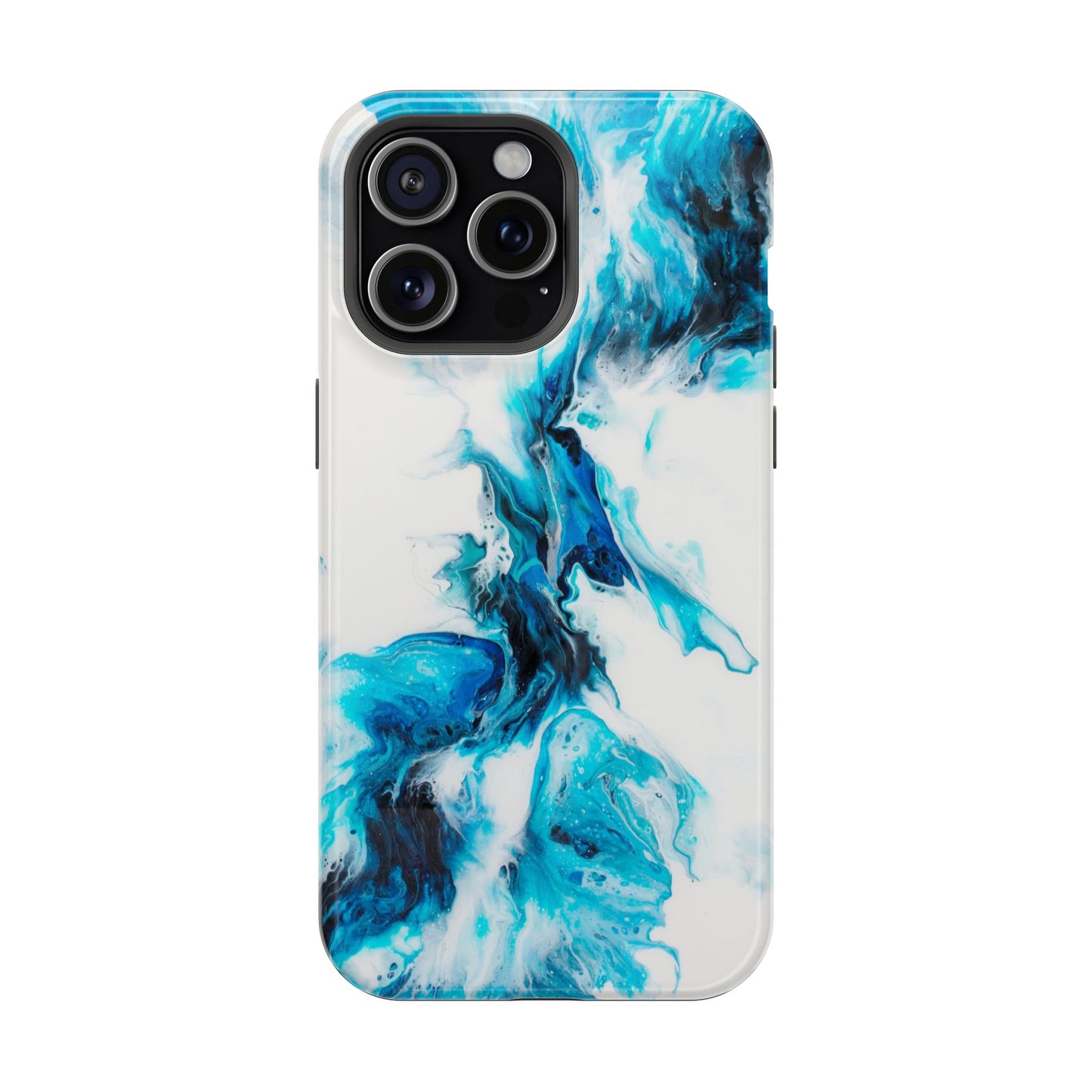 Electric Blue Splash Marble Phone Case – MagSafe Compatible for iPhone & Samsung Galaxy