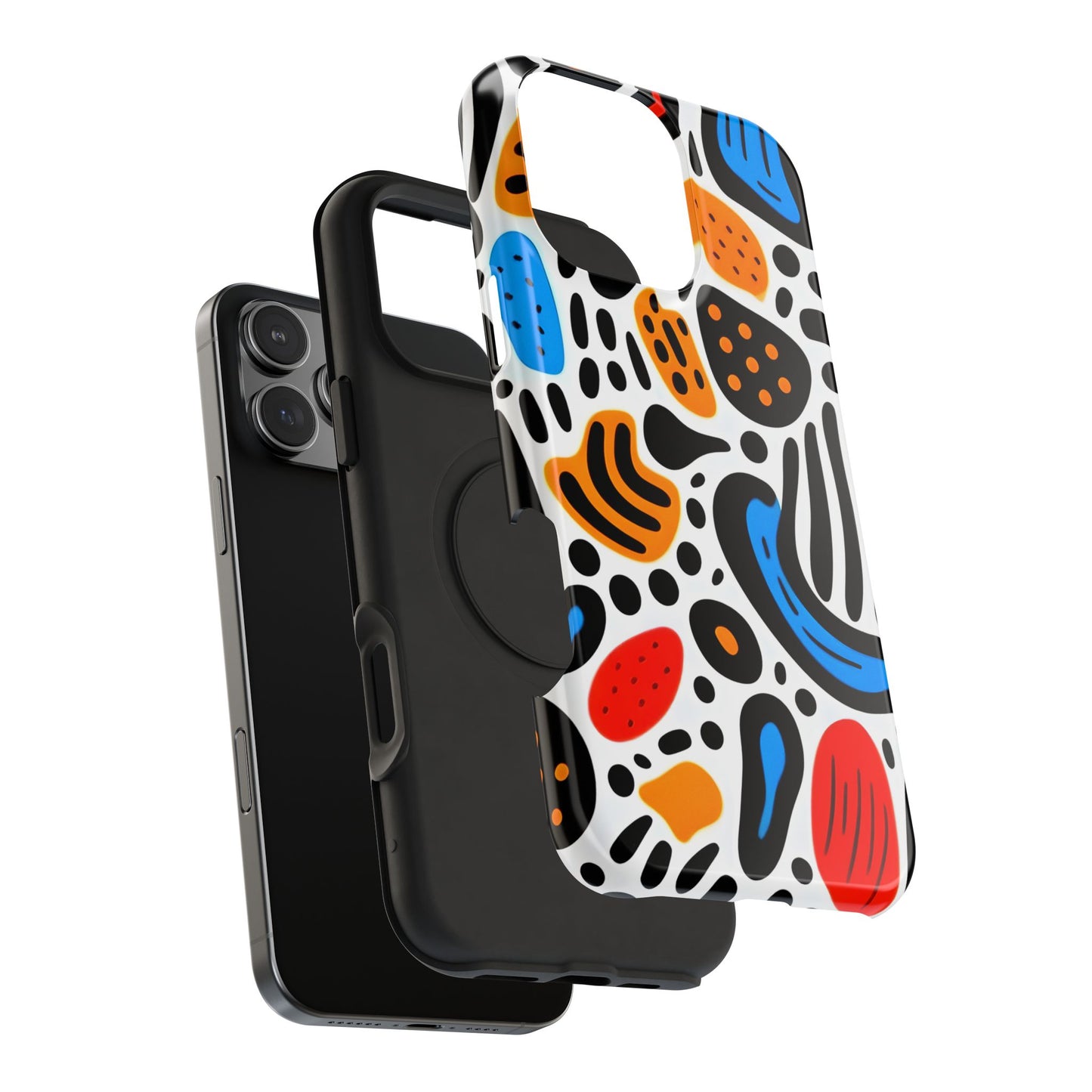Colorful Abstract Doodle Phone Case – MagSafe Compatible for iPhone & Samsung Galaxy