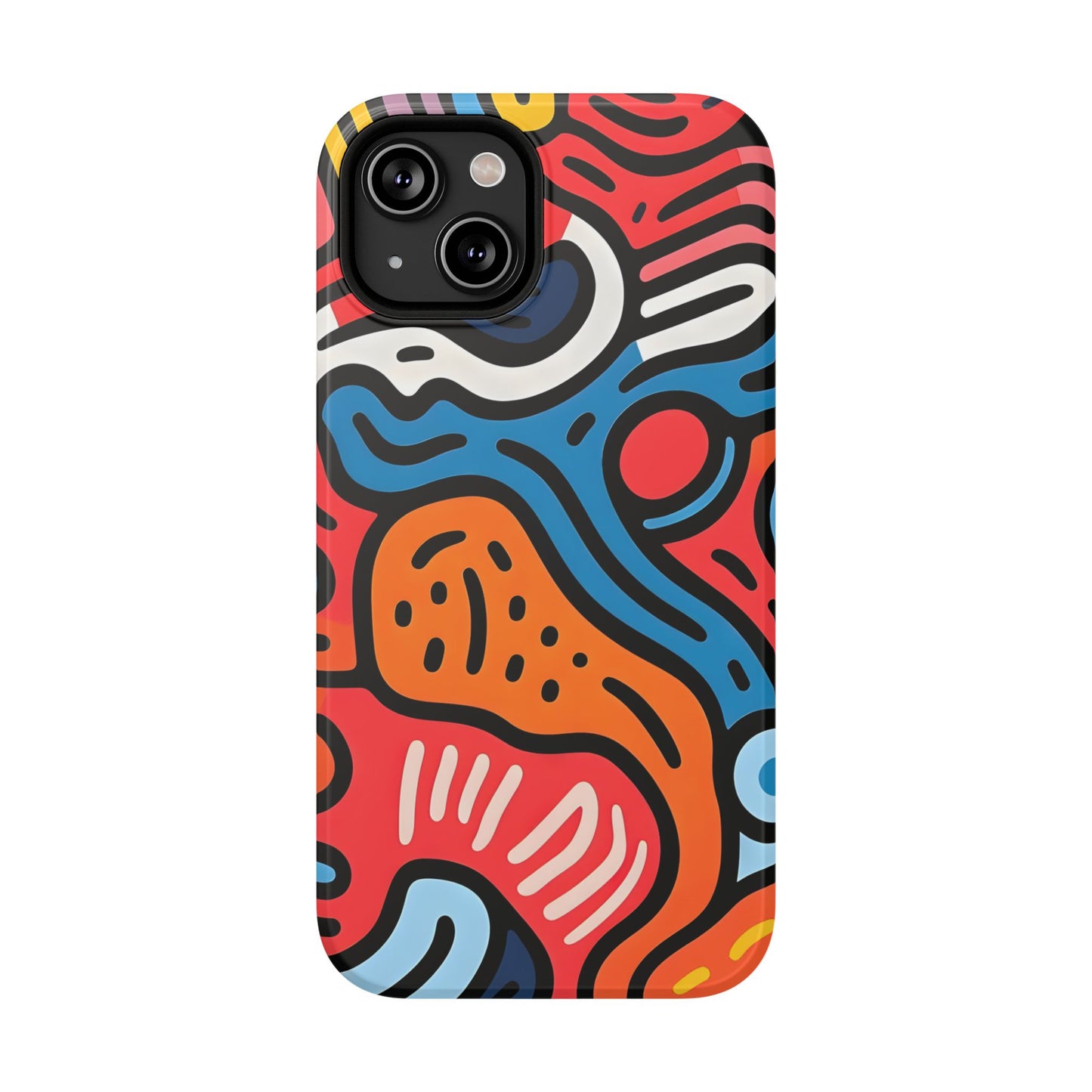 Bold Abstract Doodle Phone Case – MagSafe Compatible for iPhone & Samsung Galaxy