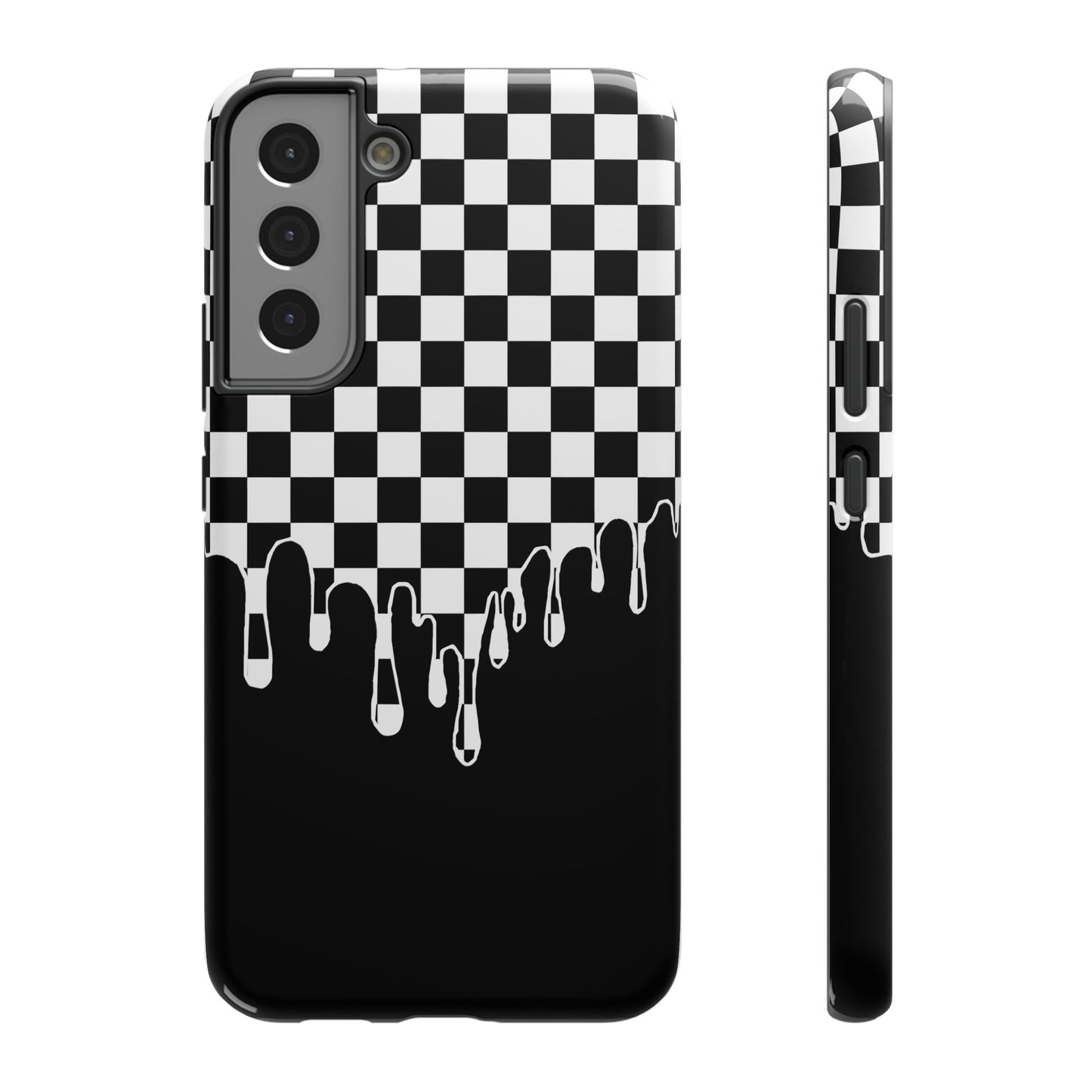 Dripping Checkerboard Phone Case – MagSafe Compatible for iPhone & Samsung Galaxy