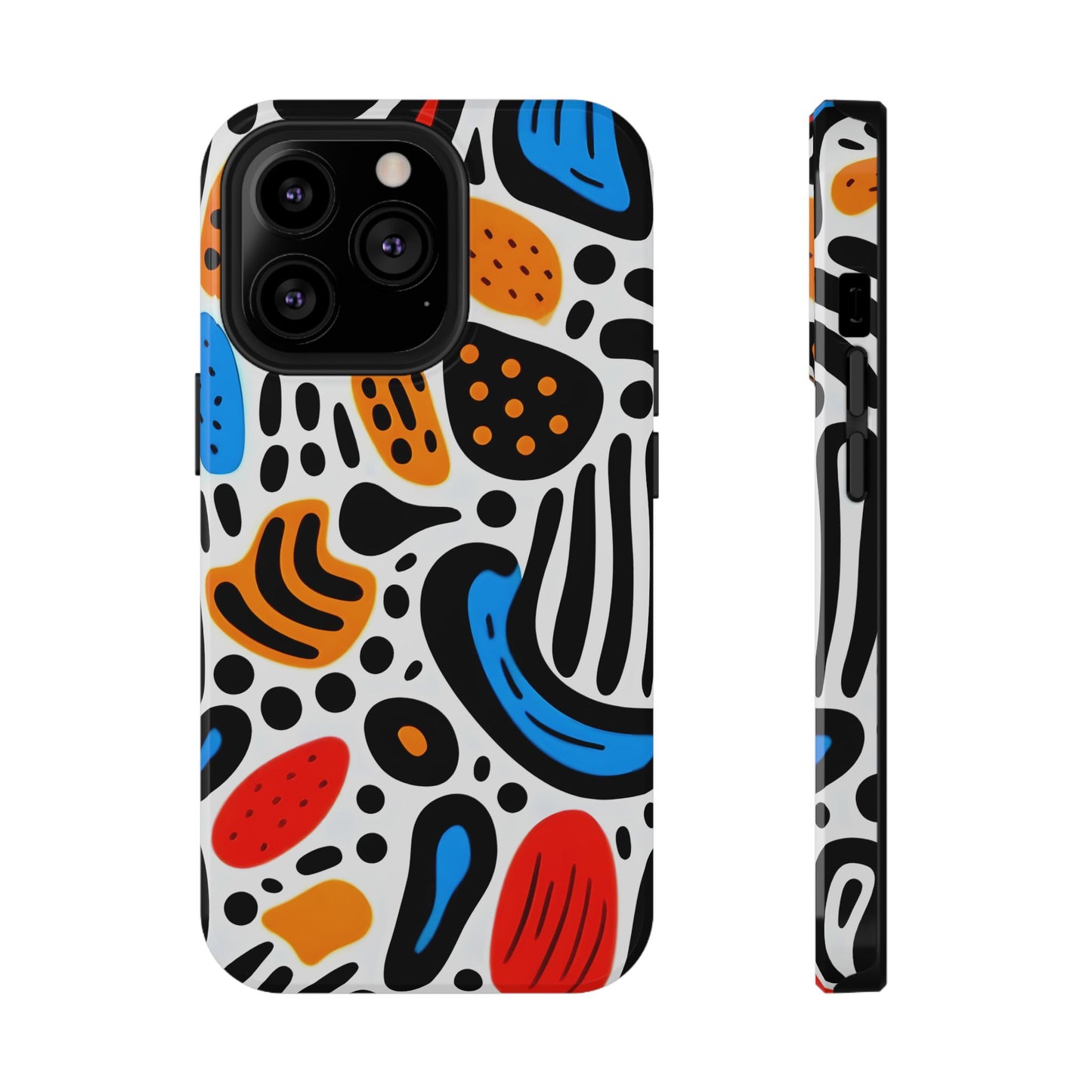 Colorful Abstract Doodle Phone Case – MagSafe Compatible for iPhone & Samsung Galaxy