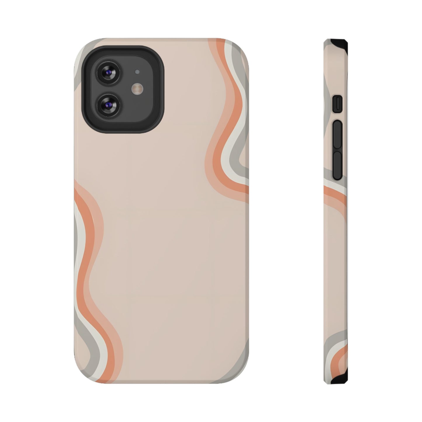 Minimalist Neutral Wavy Phone Case – MagSafe Compatible for iPhone & Samsung Galaxy