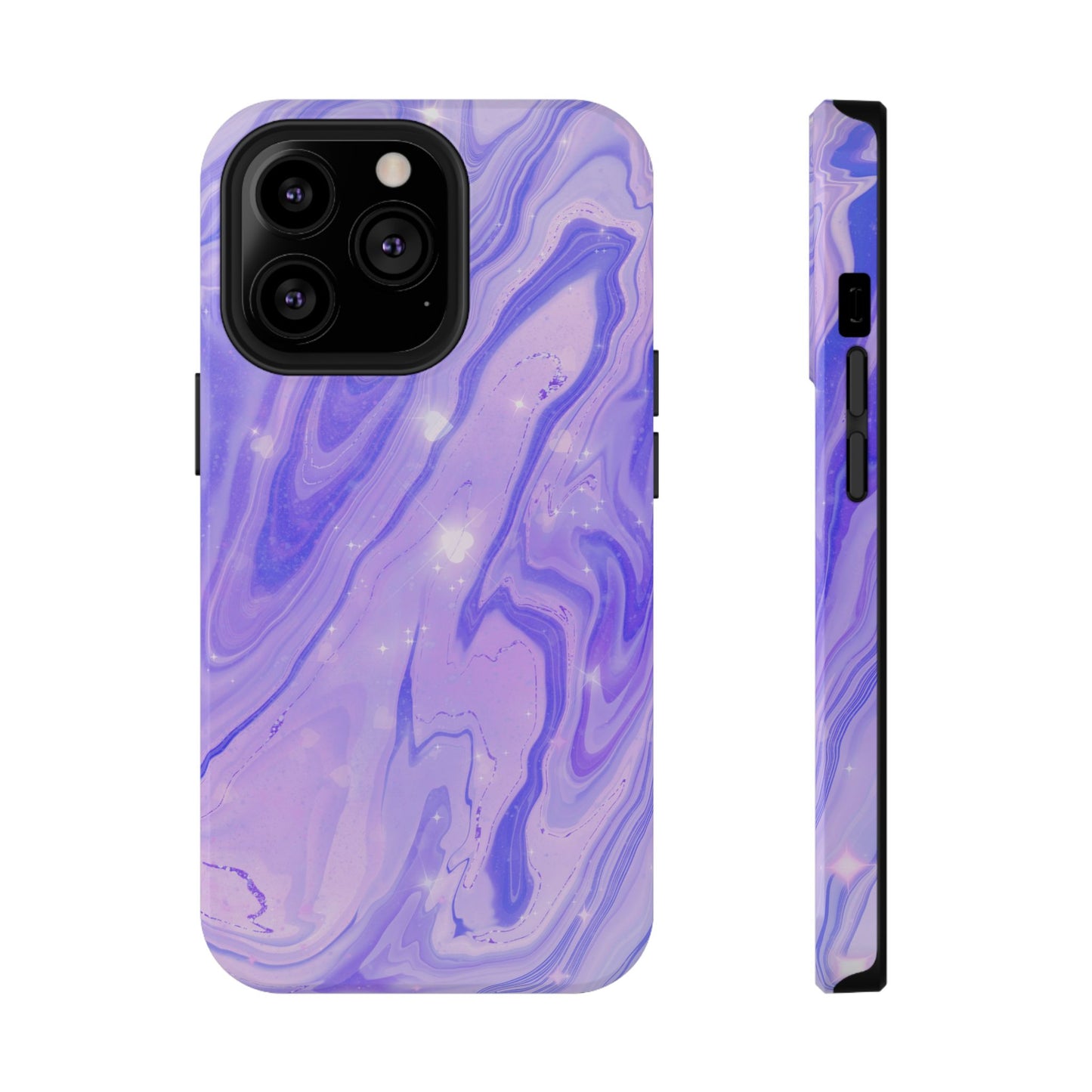 Lavender Marble Swirl Galaxy Phone Case – MagSafe Compatible for iPhone & Samsung Galaxy
