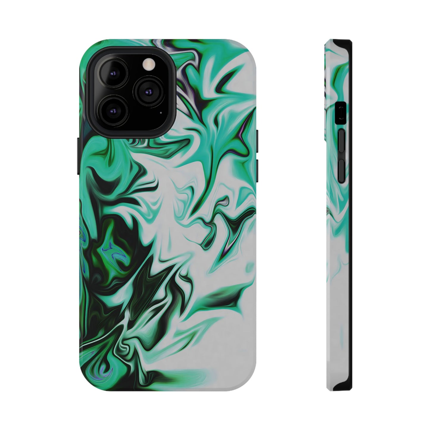 Emerald Green Marble Swirl Phone Case – MagSafe Compatible for iPhone & Samsung Galaxy