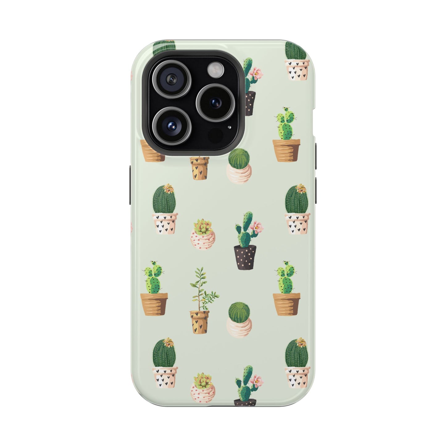 Desert Bloom Cactus Phone Case – Cute Succulent Print, MagSafe Compatible for iPhone & Samsung Galaxy