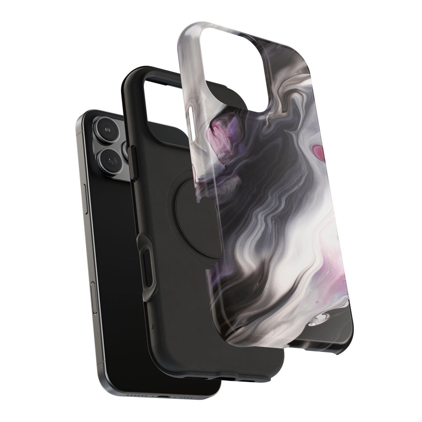 Galaxy Smoke Noir Marble Phone Case – MagSafe Compatible for iPhone & Samsung Galaxy