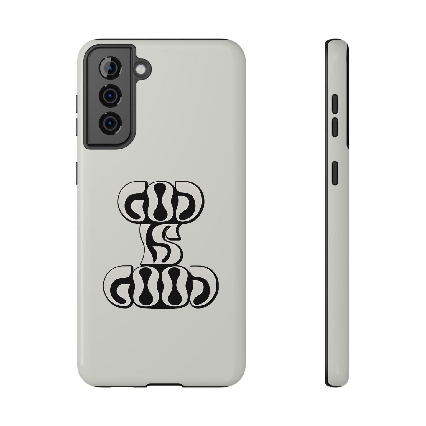 Black & White Bold "God Is Good" Phone Case – MagSafe Compatible for iPhone & Samsung Galaxy