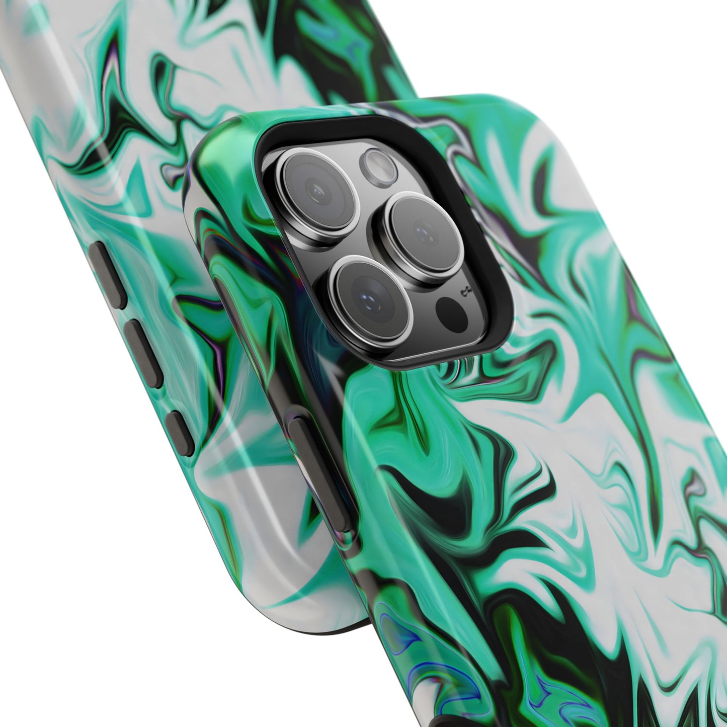 Emerald Green Marble Swirl Phone Case – MagSafe Compatible for iPhone & Samsung Galaxy
