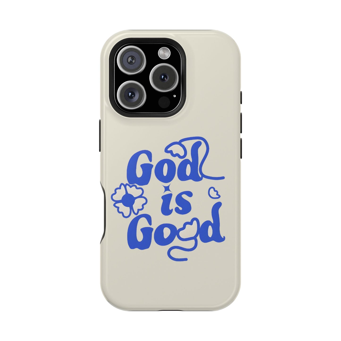 Floral Faith "God Is Good" Phone Case – MagSafe Compatible for iPhone & Samsung Galaxy