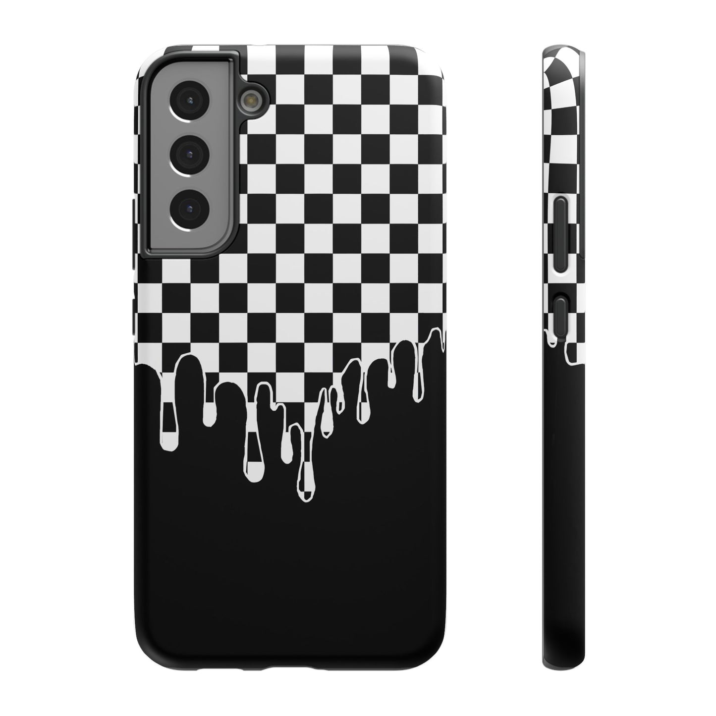 Dripping Checkerboard Phone Case – MagSafe Compatible for iPhone & Samsung Galaxy