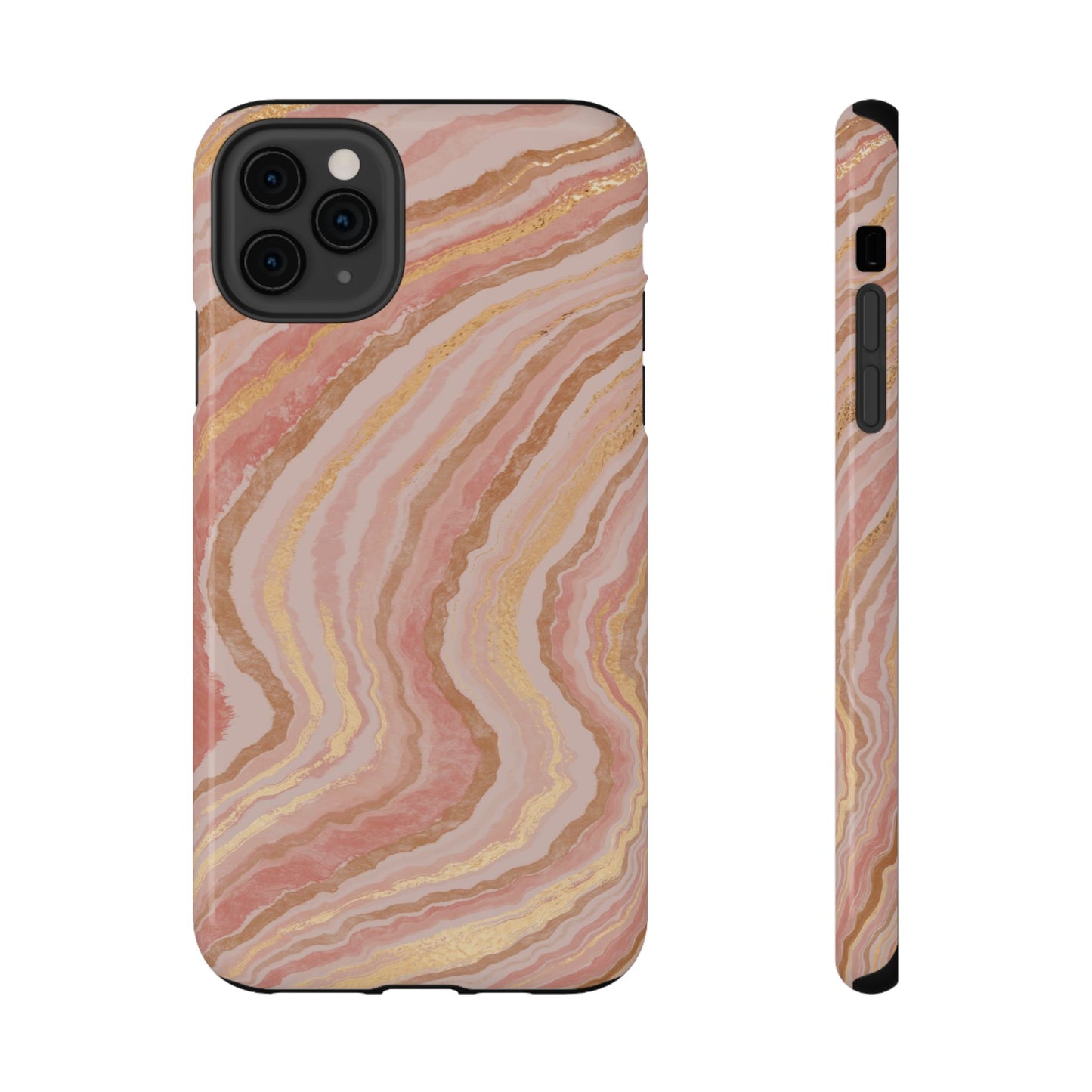Rose Gold Marble Wave Phone Case – MagSafe Compatible for iPhone & Samsung Galaxy