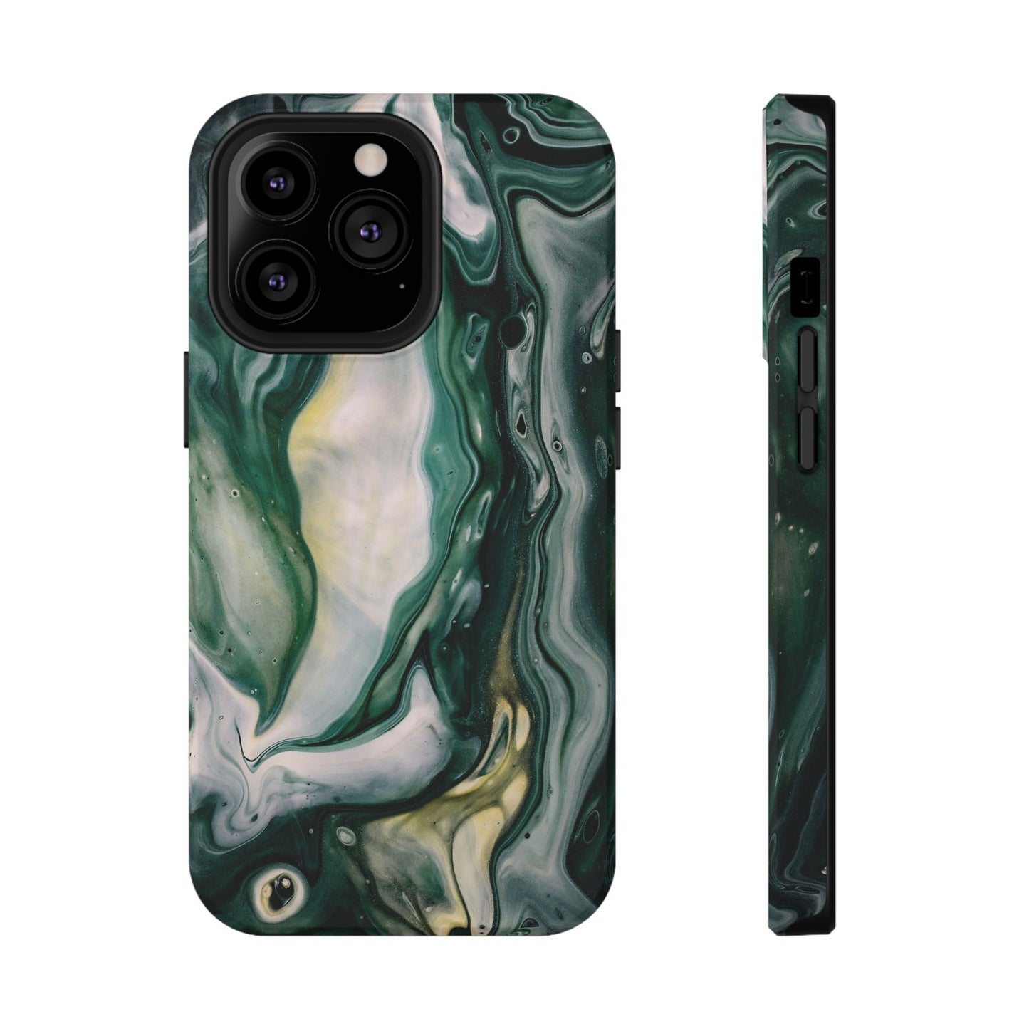 Mystic Forest Marble Swirl Phone Case – MagSafe Compatible for iPhone & Samsung Galaxy