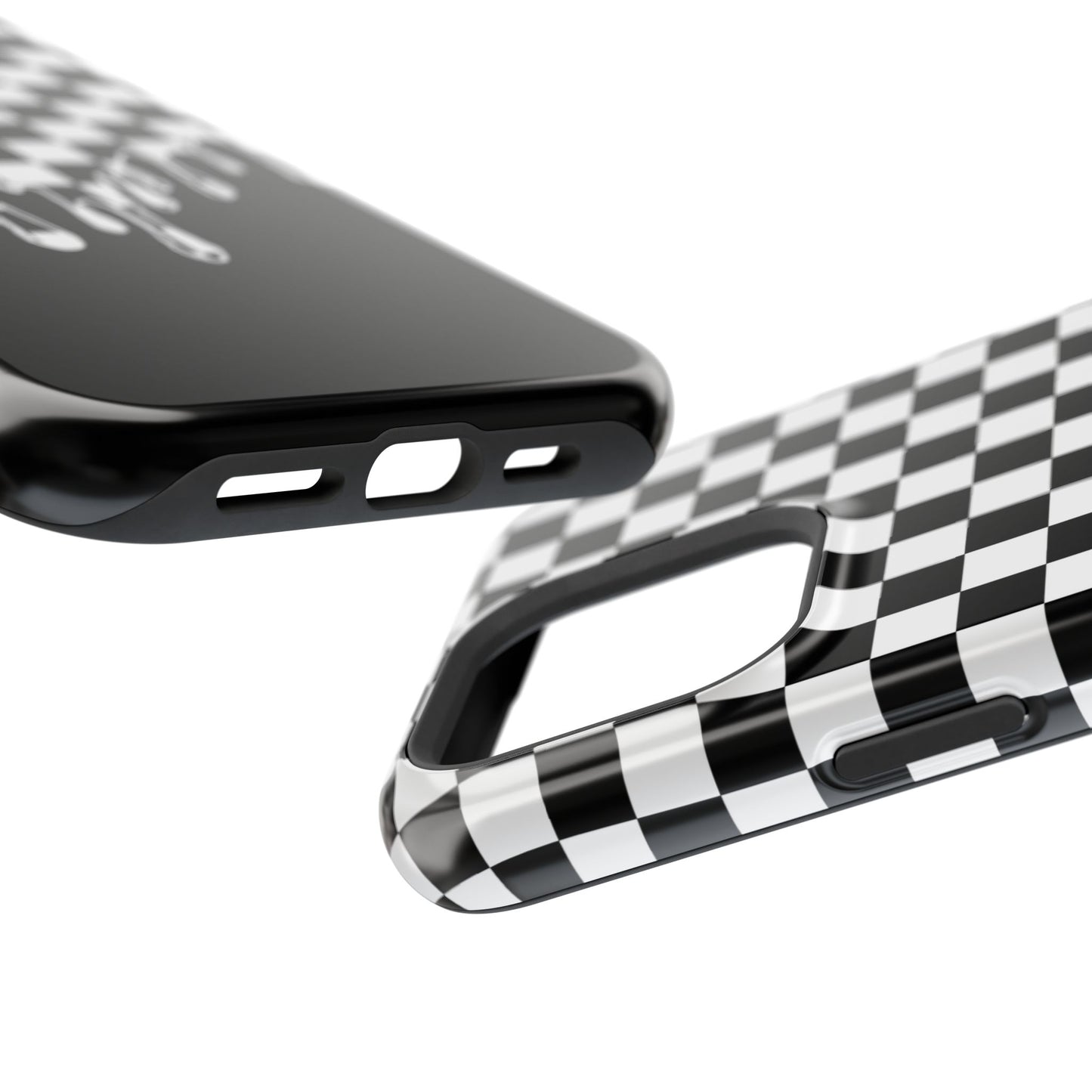 Dripping Checkerboard Phone Case – MagSafe Compatible for iPhone & Samsung Galaxy