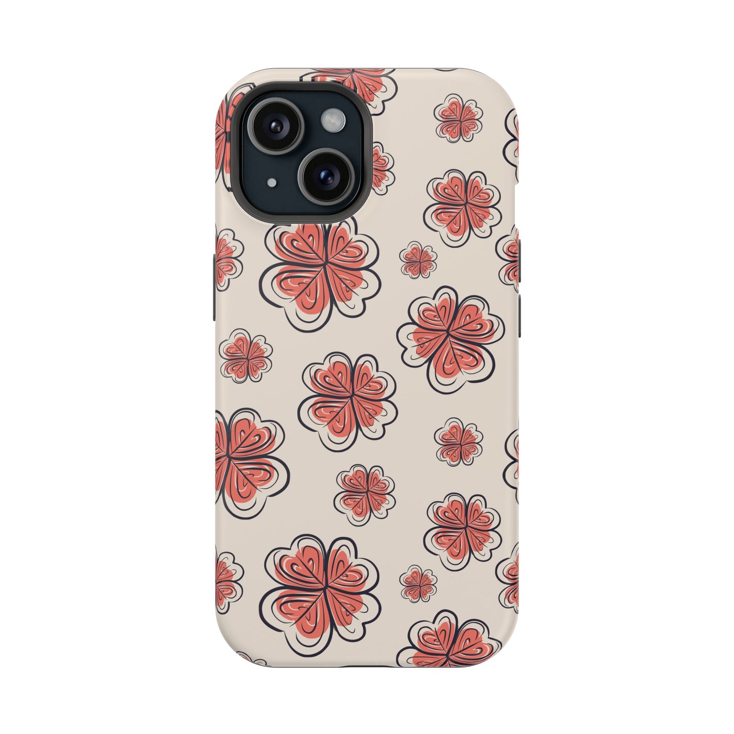Whimsical Clover Bloom Phone Case – MagSafe Compatible for iPhone & Samsung Galaxy