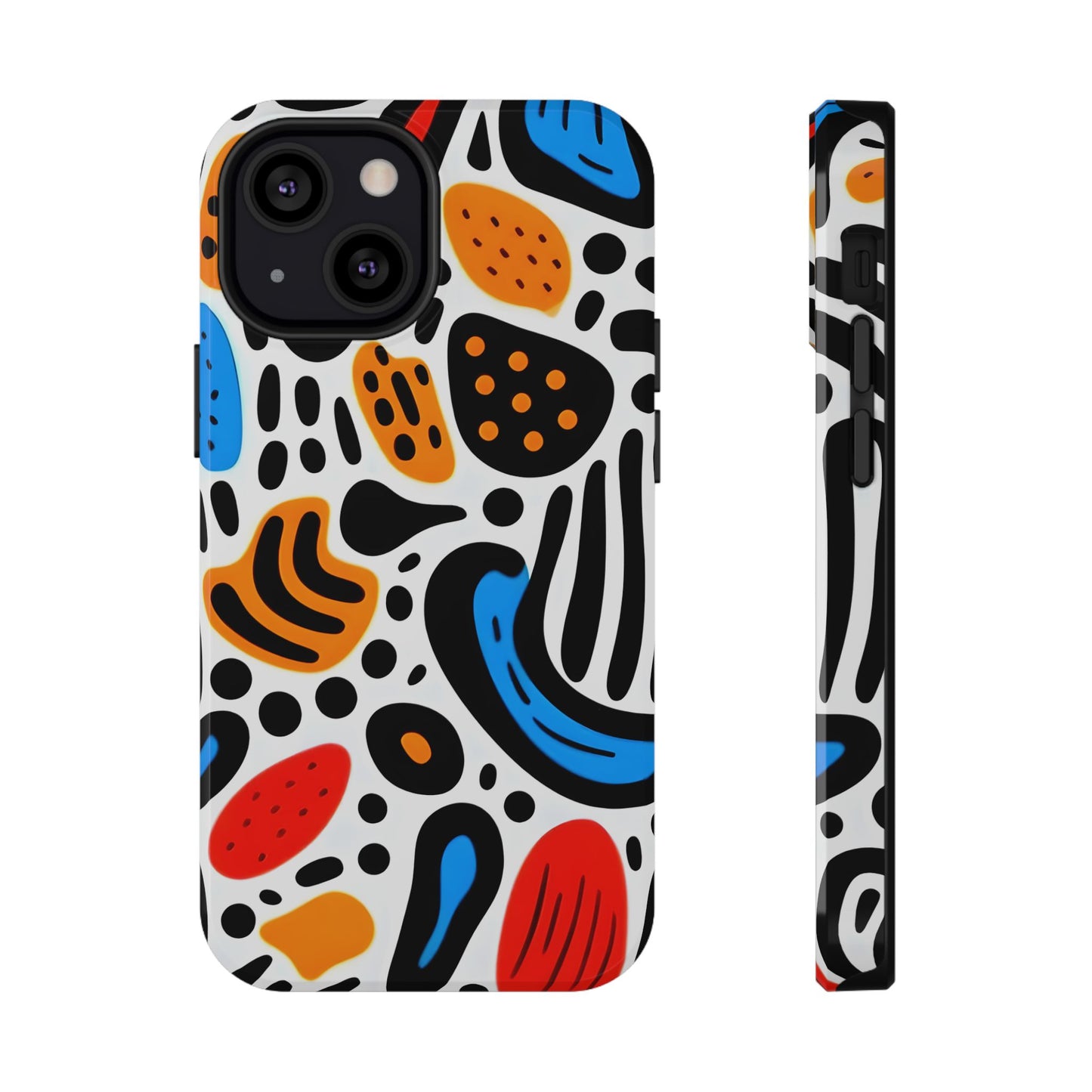 Colorful Abstract Doodle Phone Case – MagSafe Compatible for iPhone & Samsung Galaxy