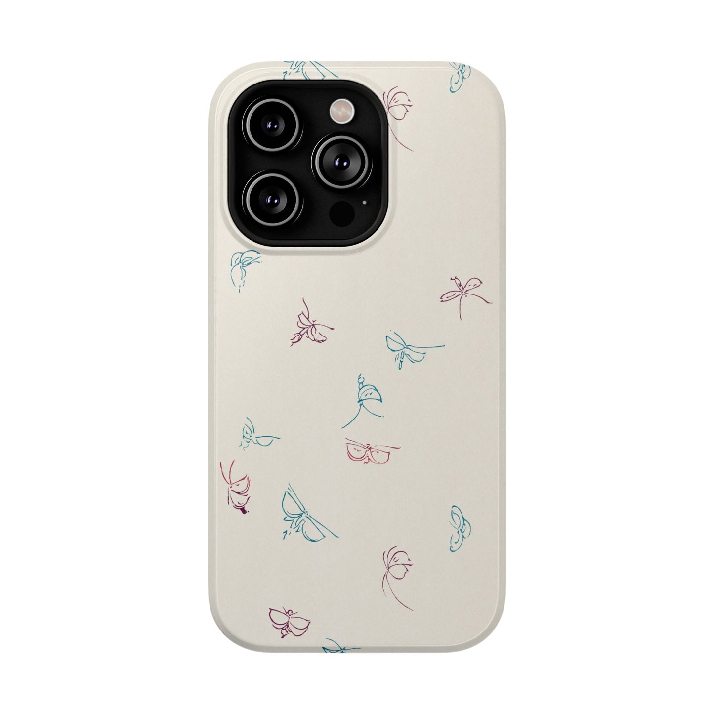 Minimalist Butterfly Sketch Phone Case – MagSafe Compatible for iPhone & Samsung Galaxy