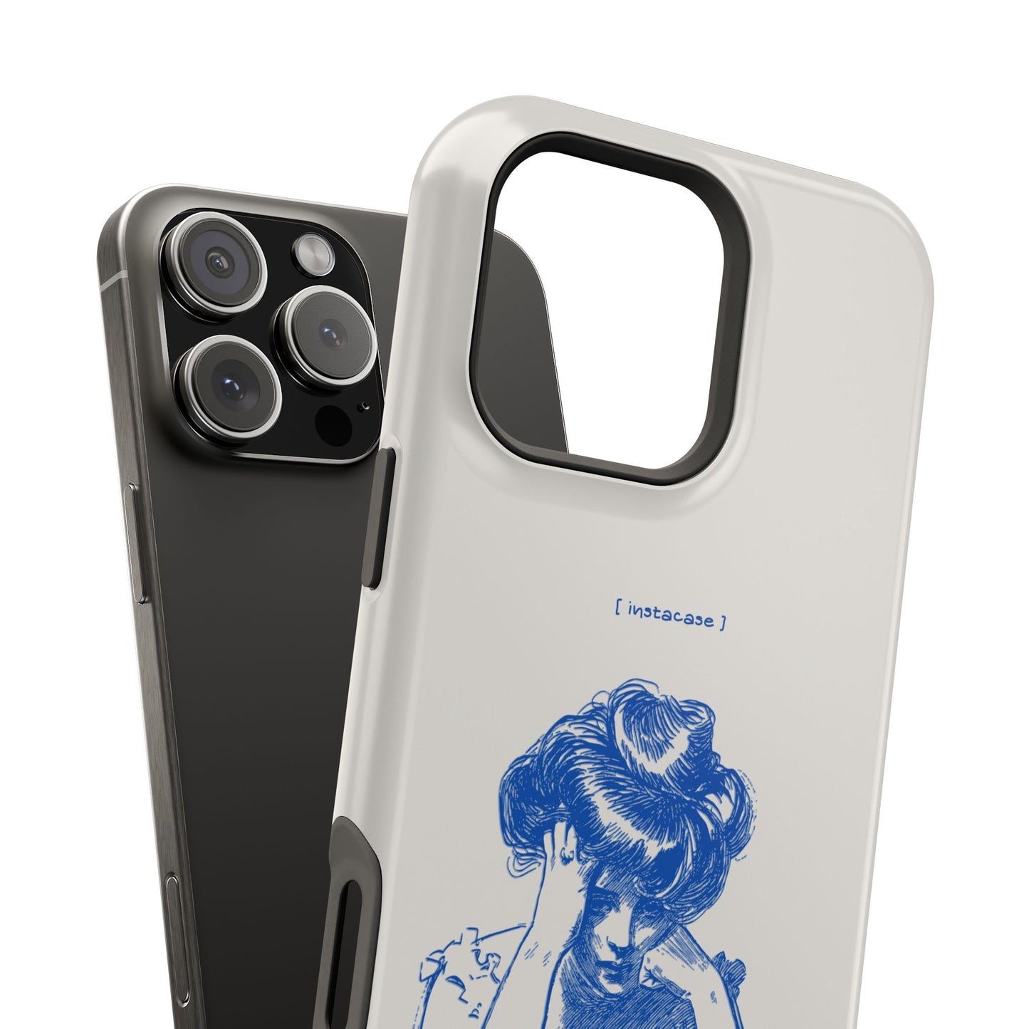 Melancholy Muse Line Art Phone Case – MagSafe Compatible for iPhone & Samsung Galaxy
